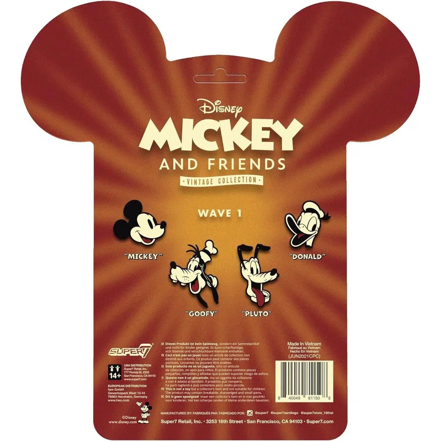 Super7 Disney's Mickey & Friends - Donald Action Figure - Super7 - ReAction Figures Series, Vintage Collection Wave 1