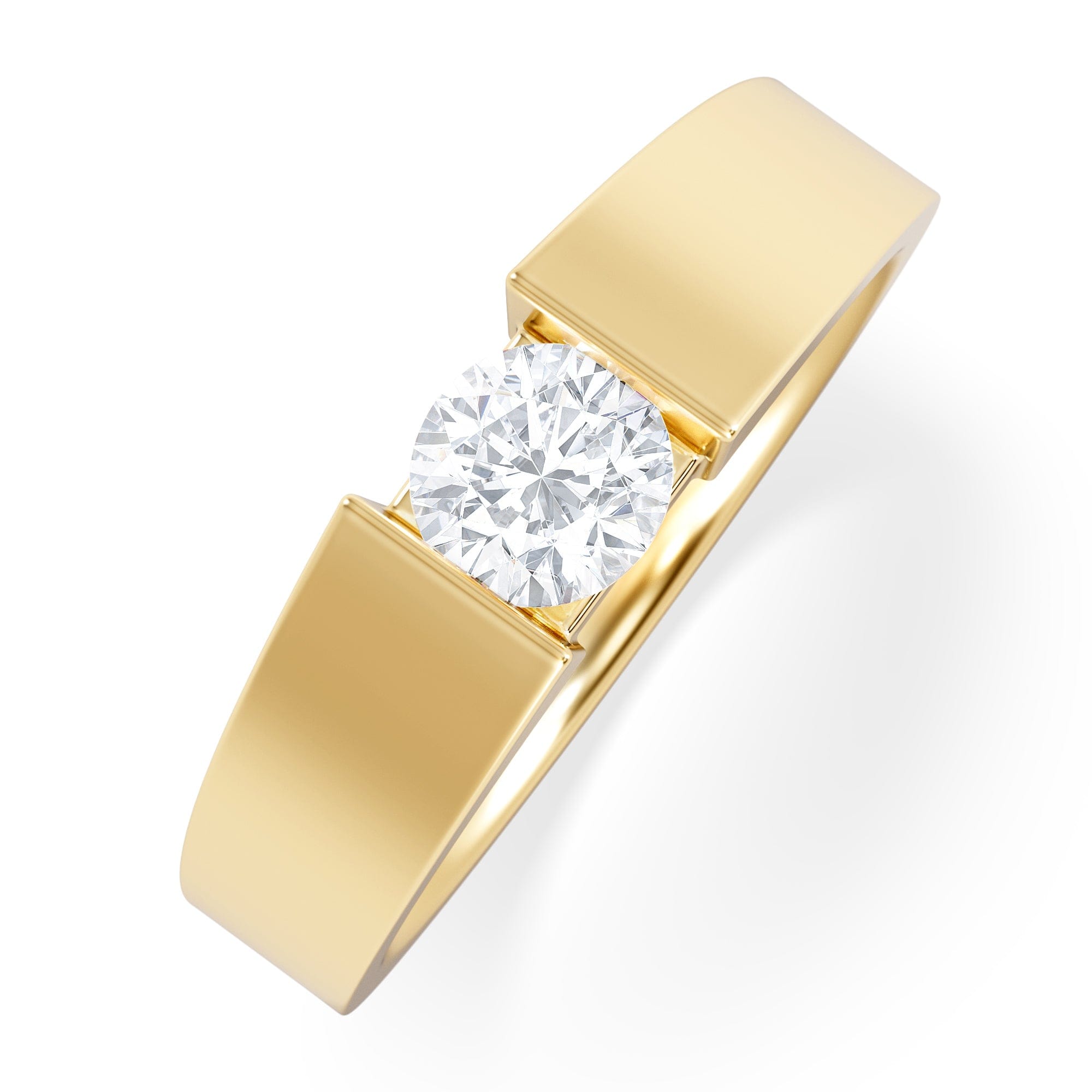 Solitaire Jessica 0.50ct Round Cut Lab Diamond Solitaire Engagement Ring in 9K Yellow Gold