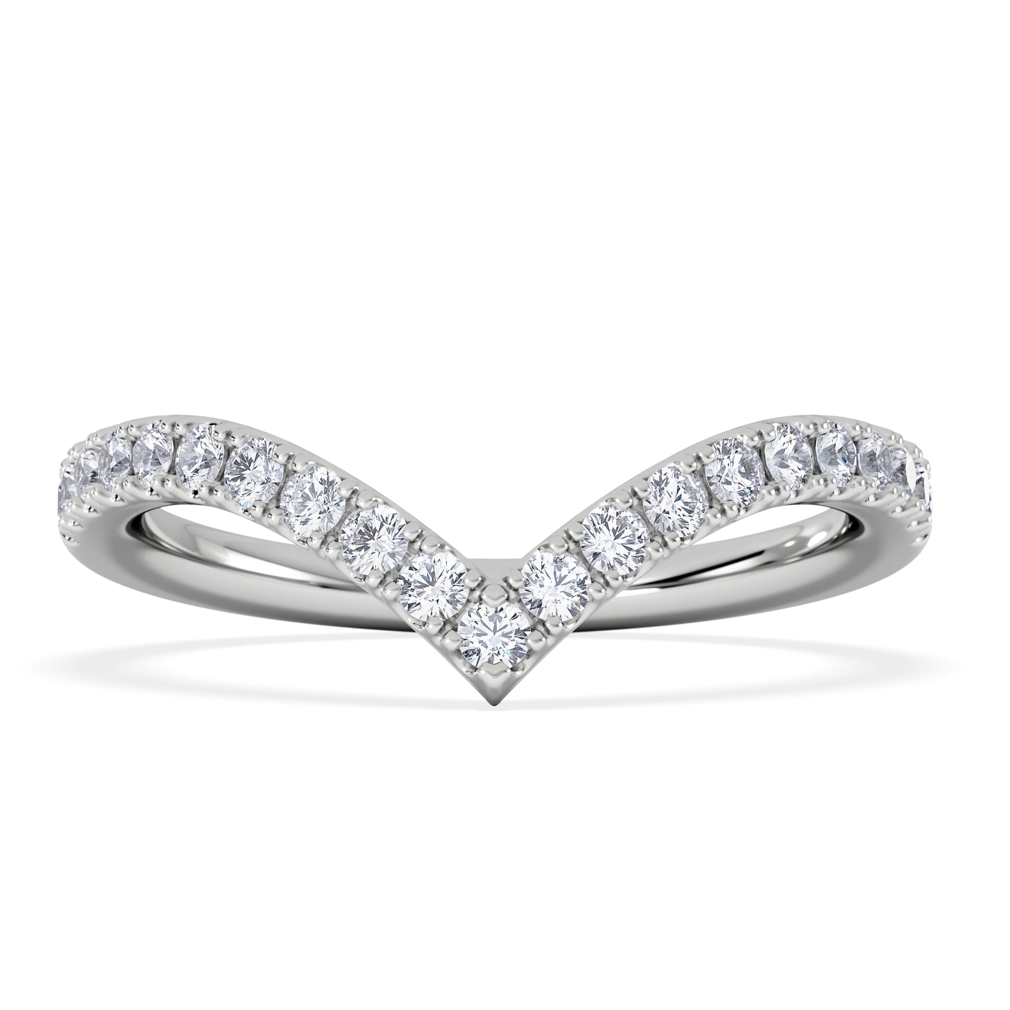 WISHBONE Vela 0.35ct Round Cut Lab Diamond Wishbone Wedding Ring in Platinum
