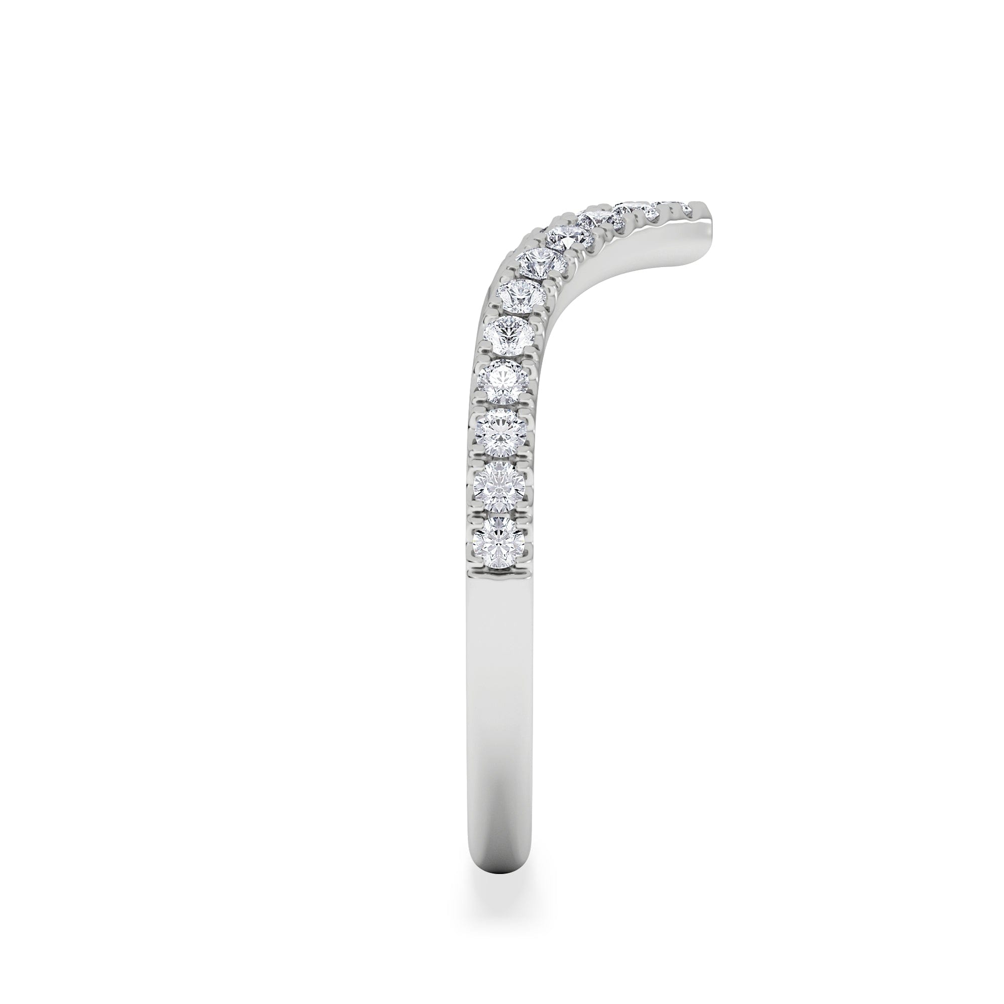 WISHBONE Vela 0.35ct Round Cut Lab Diamond Wishbone Wedding Ring in Platinum