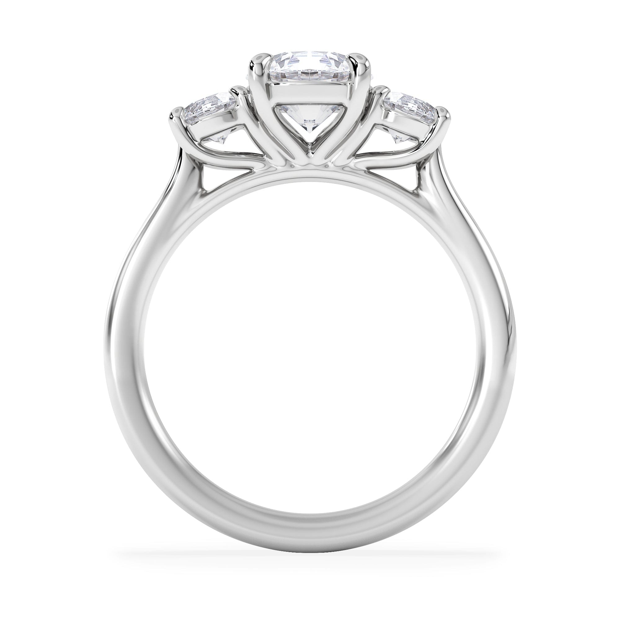 Diamond Evoke 1.00ct Round Cut Lab Diamond 3 Stone Ring in 9K White Gold