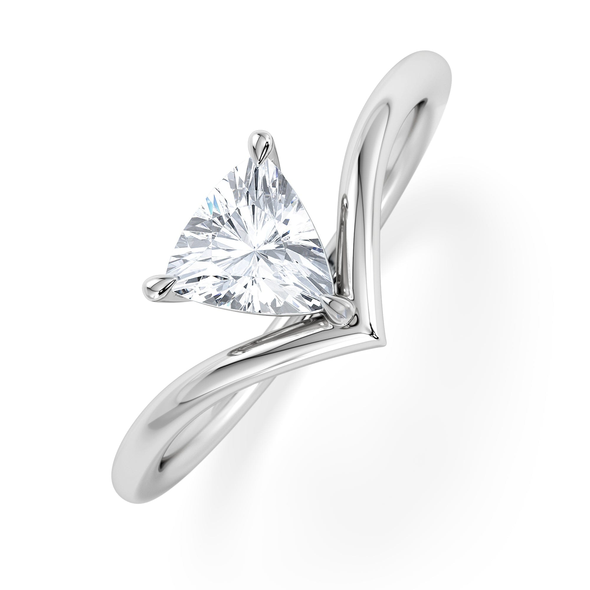 Solitaire Vela 0.50ct Trillion Cut Lab Diamond Solitaire Engagement Ring in Platinum