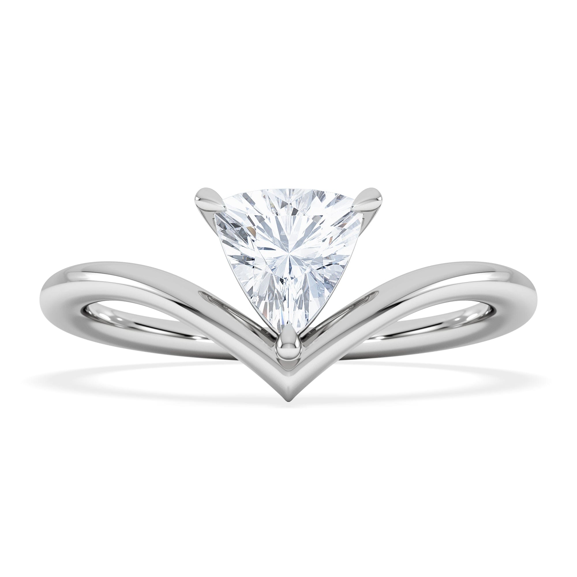 Solitaire Vela 0.50ct Trillion Cut Lab Diamond Solitaire Engagement Ring in Platinum