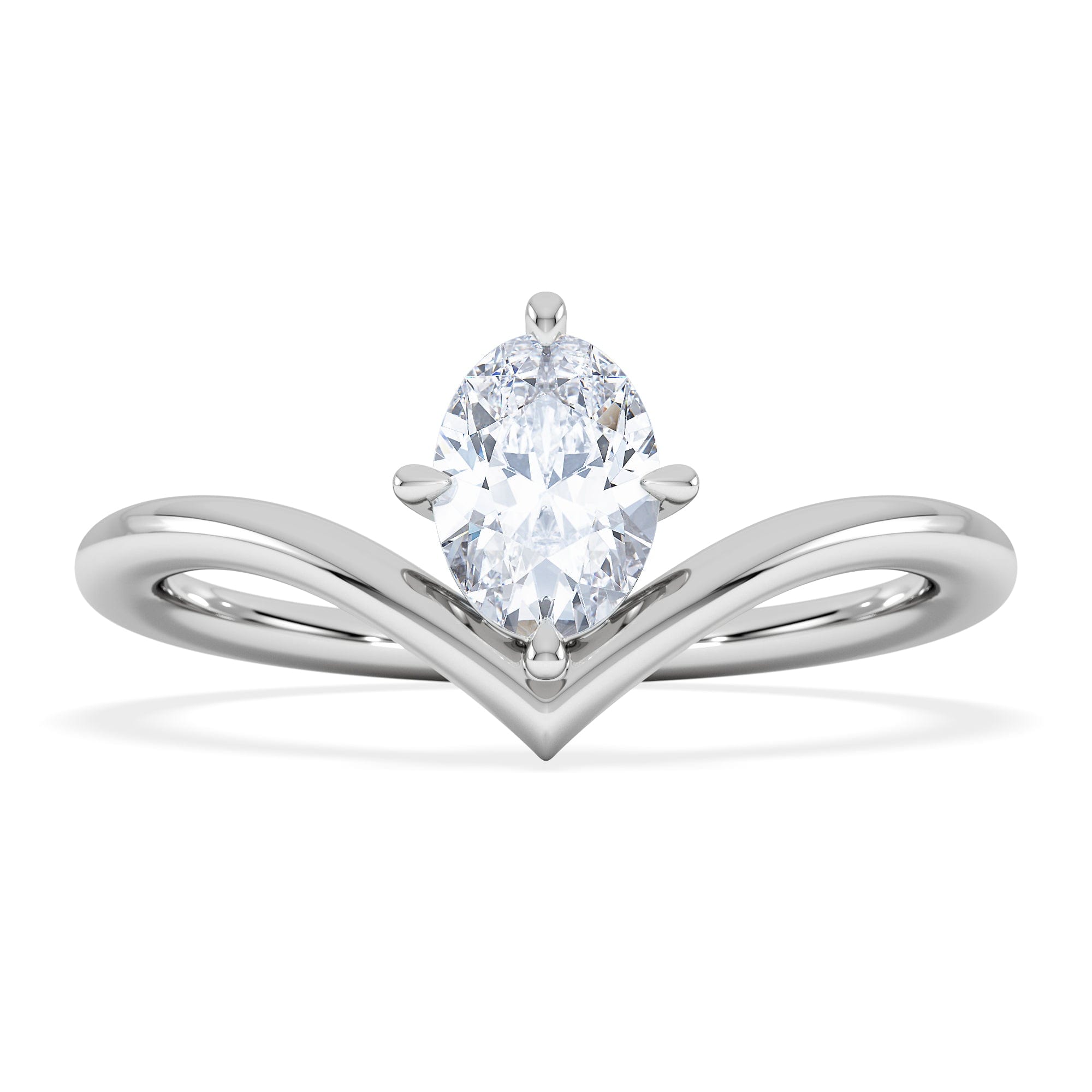 Solitaire Vela 0.50ct Oval Cut Lab Diamond Solitaire Engagement Ring in Platinum