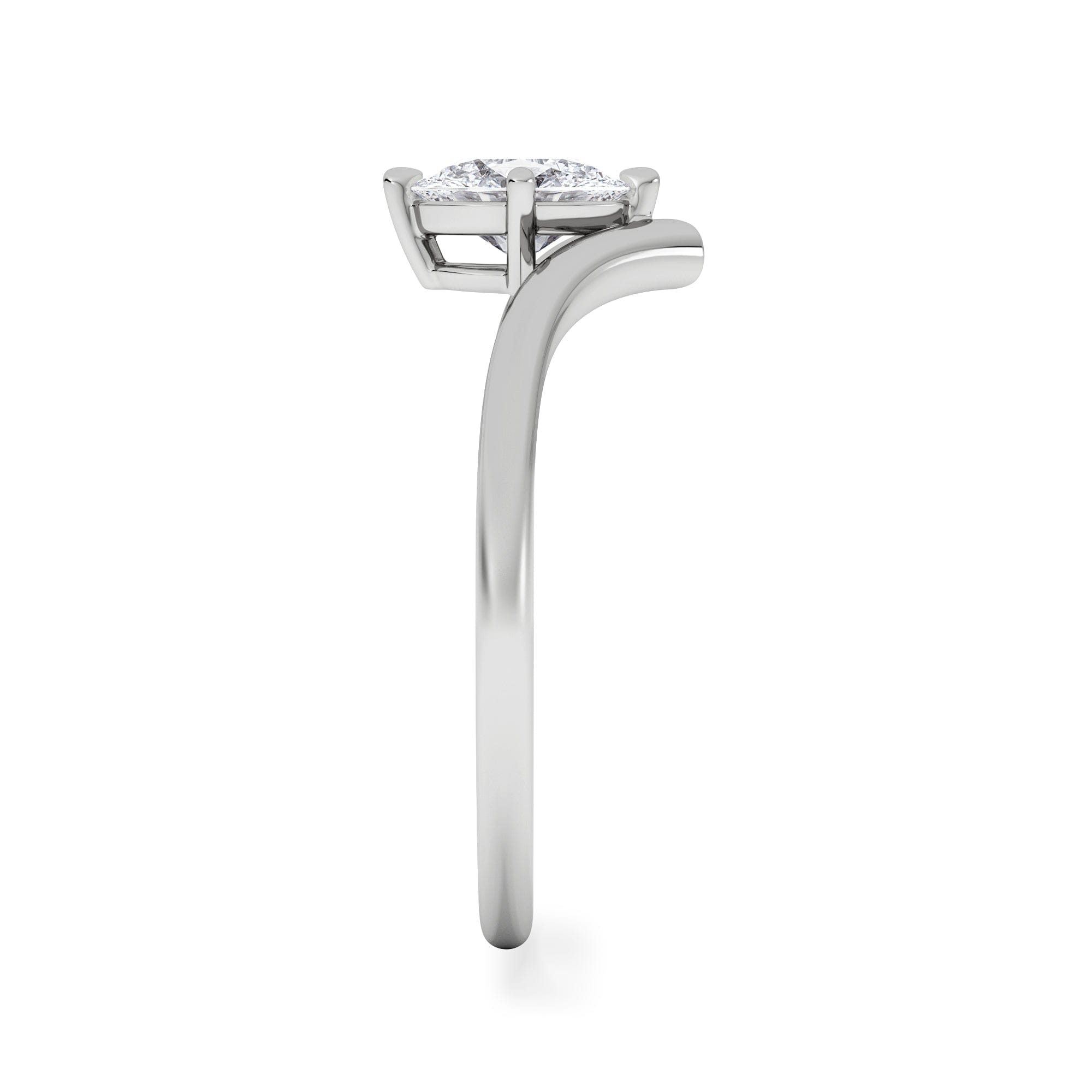 Solitaire Vela 0.50ct Oval Cut Lab Diamond Solitaire Engagement Ring in Platinum