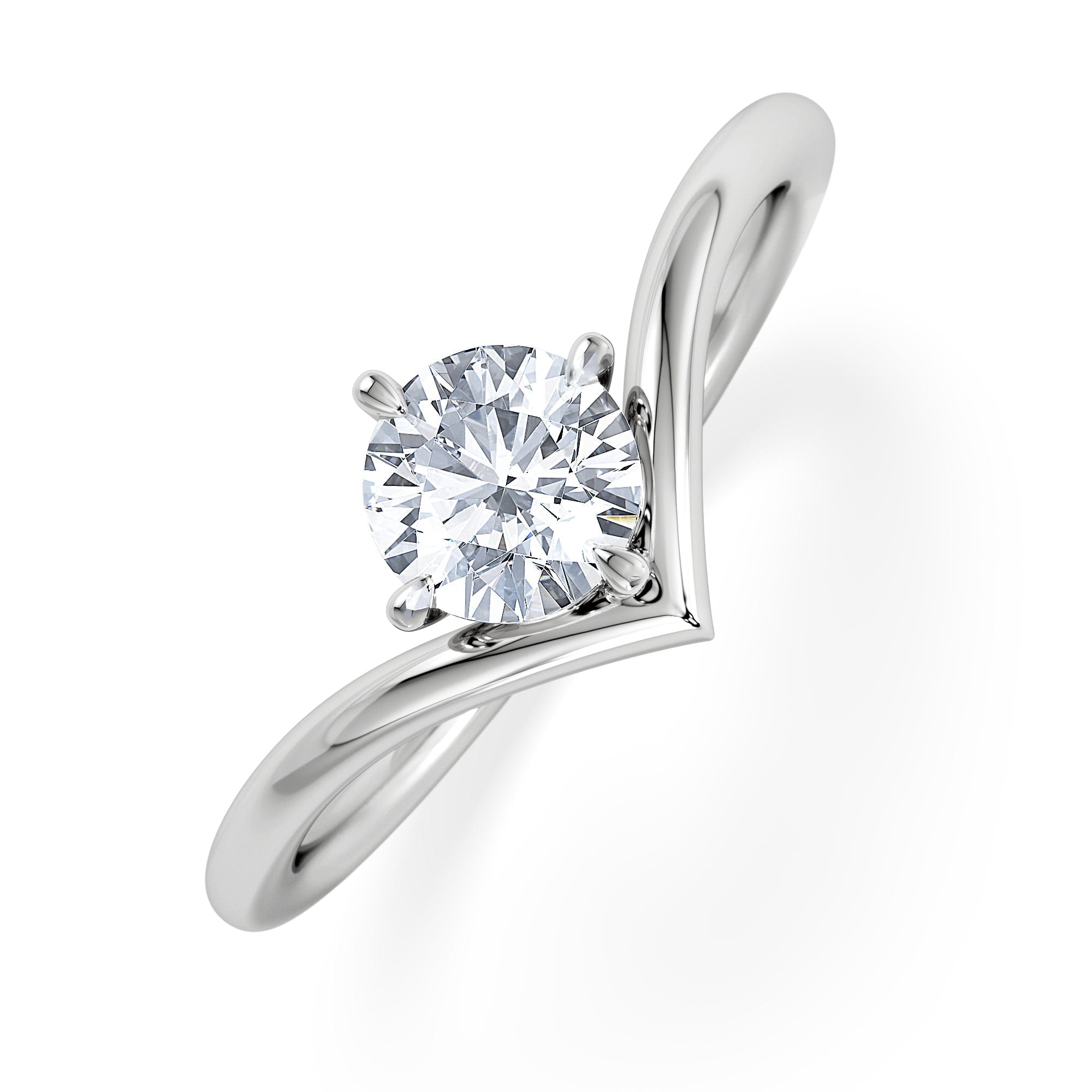 Solitaire Vela 0.50ct Round Cut Lab Diamond Solitaire Engagement Ring in Platinum