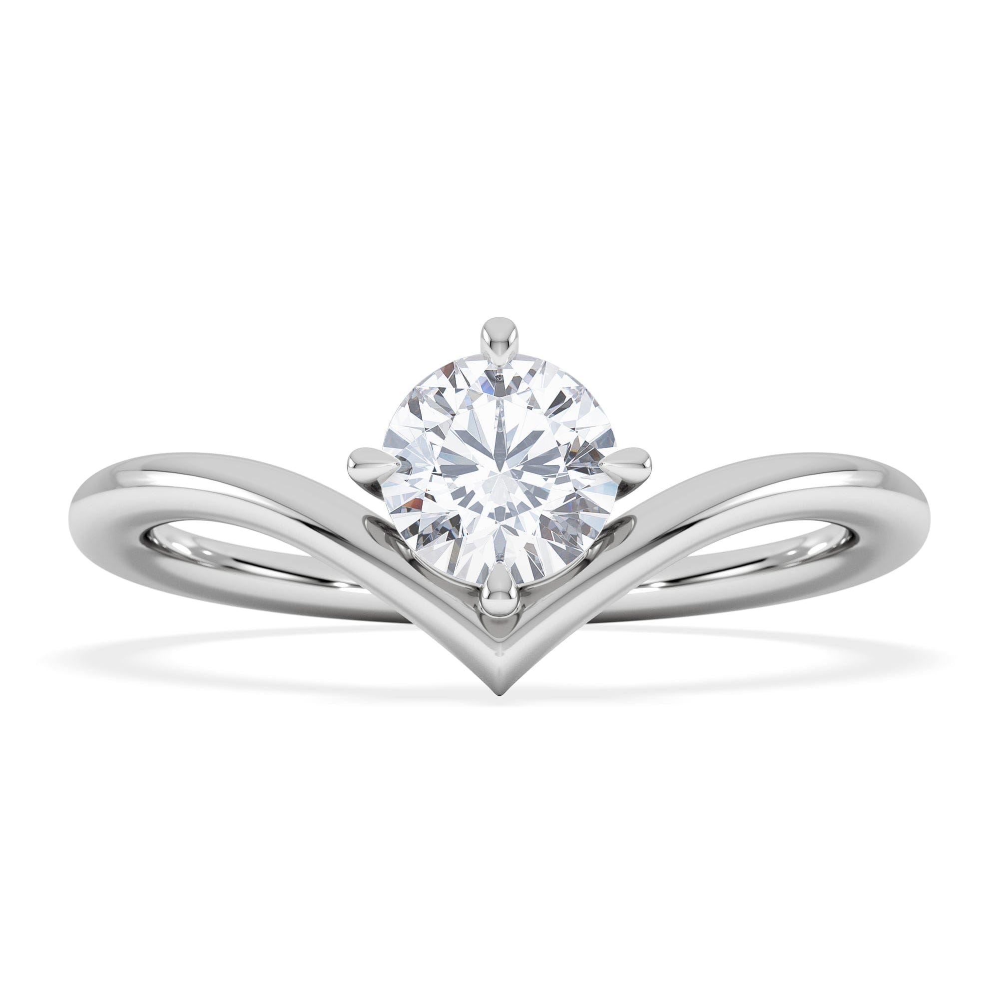 Solitaire Vela 0.50ct Round Cut Lab Diamond Solitaire Engagement Ring in Platinum
