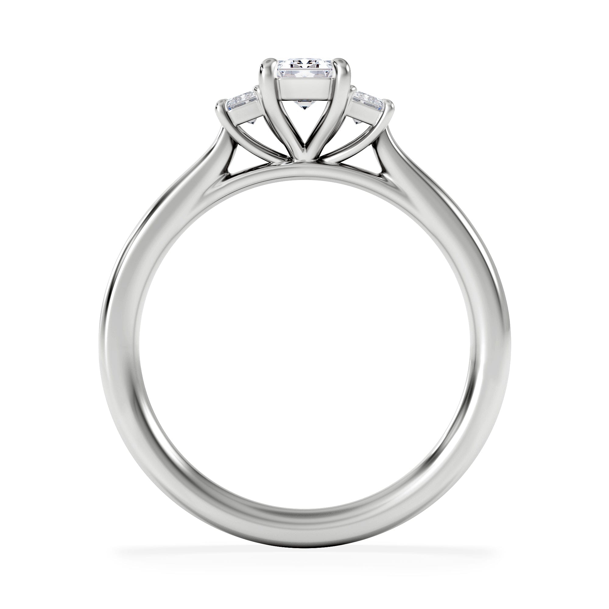 Diamond Evoke 3 Stone Emerald Cut Lab Diamond Ring 0.50ct in 9K White Gold