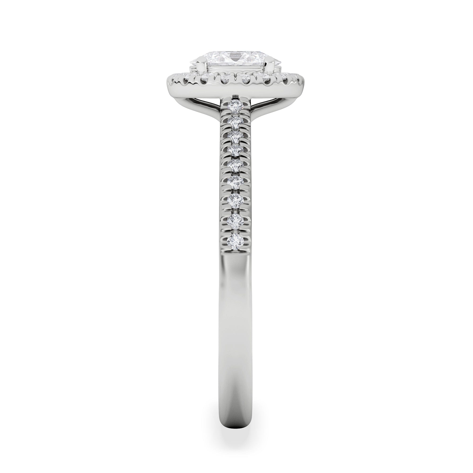 Diamond Lumia Oval Cut Lab Diamond Halo Ring 0.70ct F/VS in 9K White Gold
