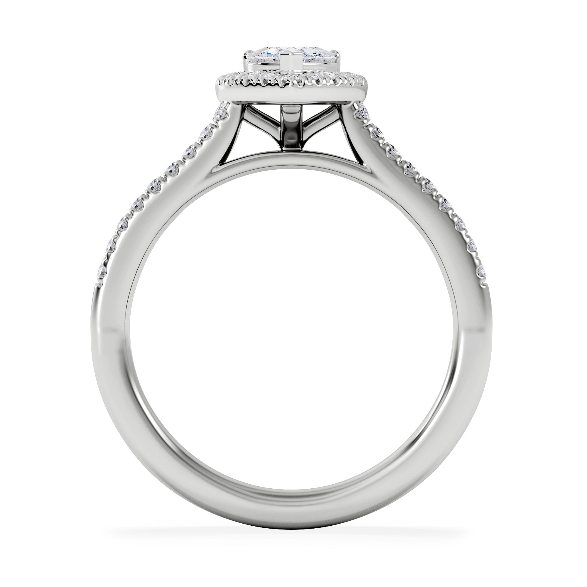 Diamond Lumia Heart Cut Lab Diamond Halo Ring 0.70ct F/VS in 9K White Gold