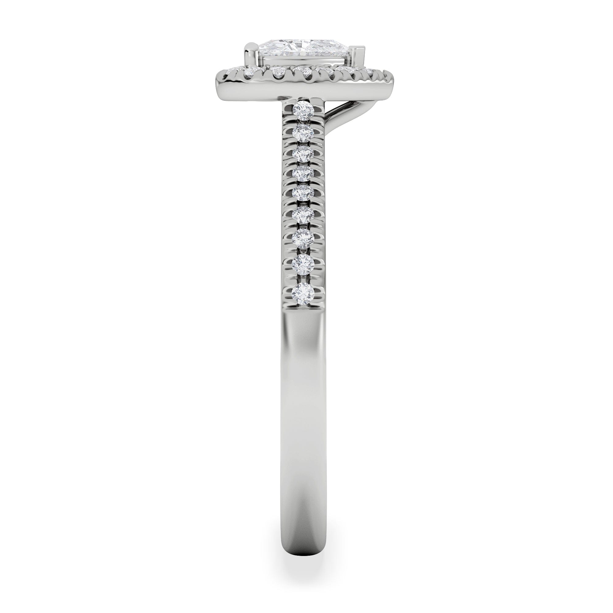 Diamond Lumia Heart Cut Lab Diamond Halo Ring 0.70ct F/VS in 9K White Gold