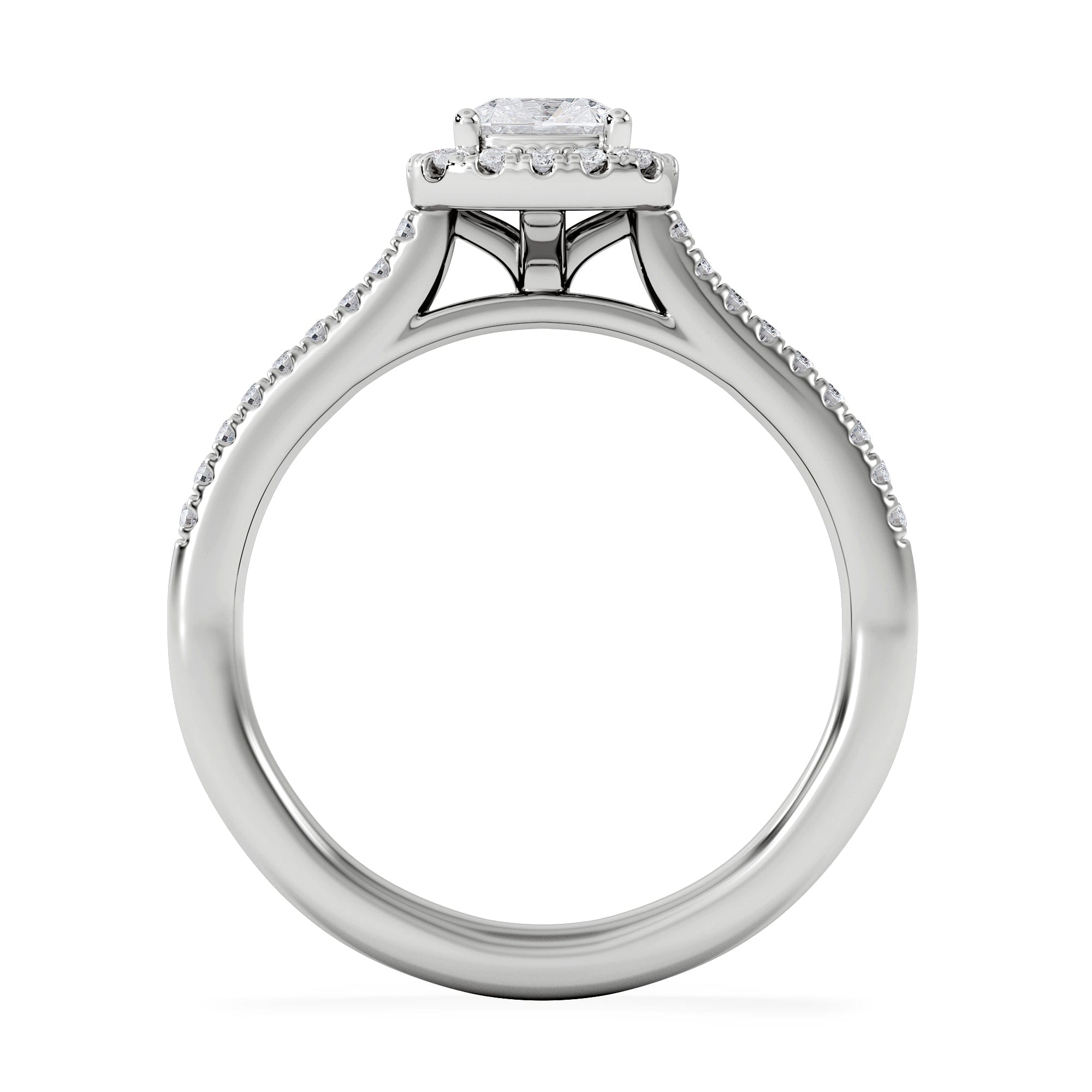 Diamond Lumia Cushion Cut Lab Diamond Halo Ring 0.70ct F/VS in 9K White Gold