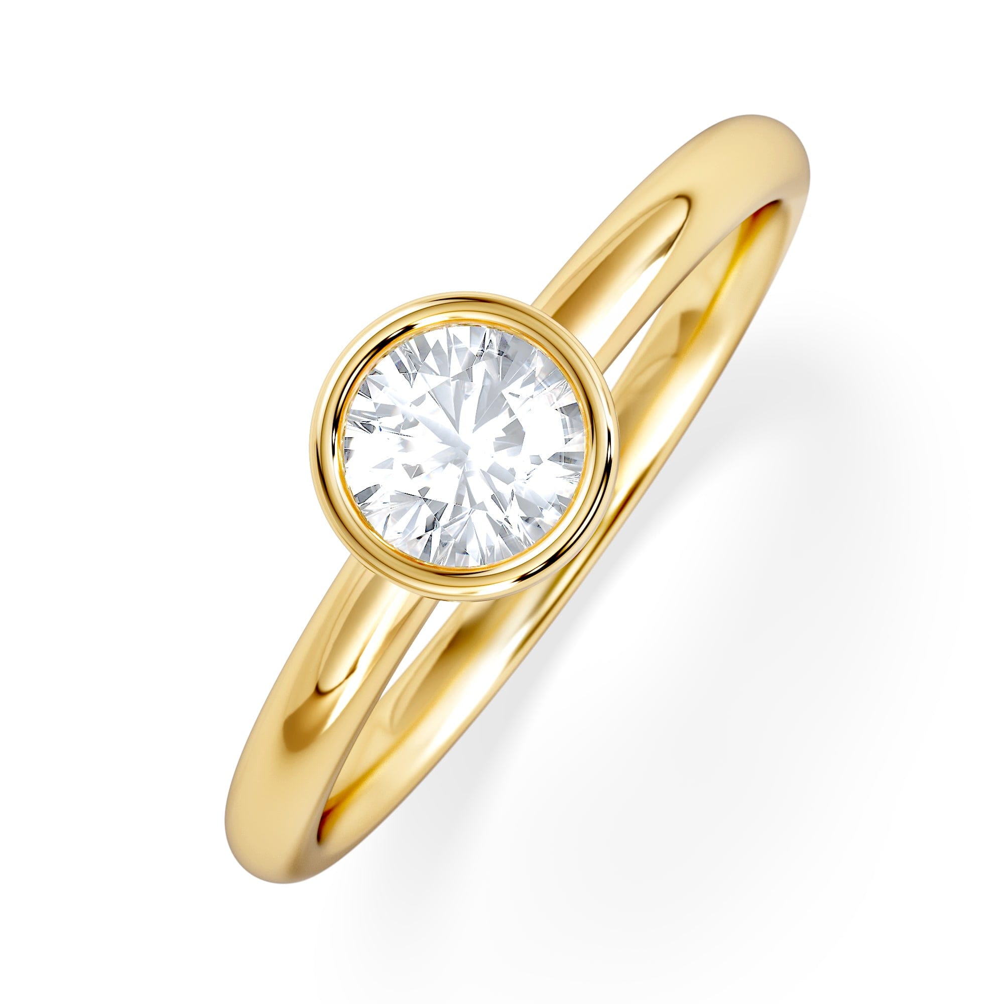 Solitaire Horizon Round Cut Lab Diamond Solitaire Ring 0.50ct H/SI in 9K Gold
