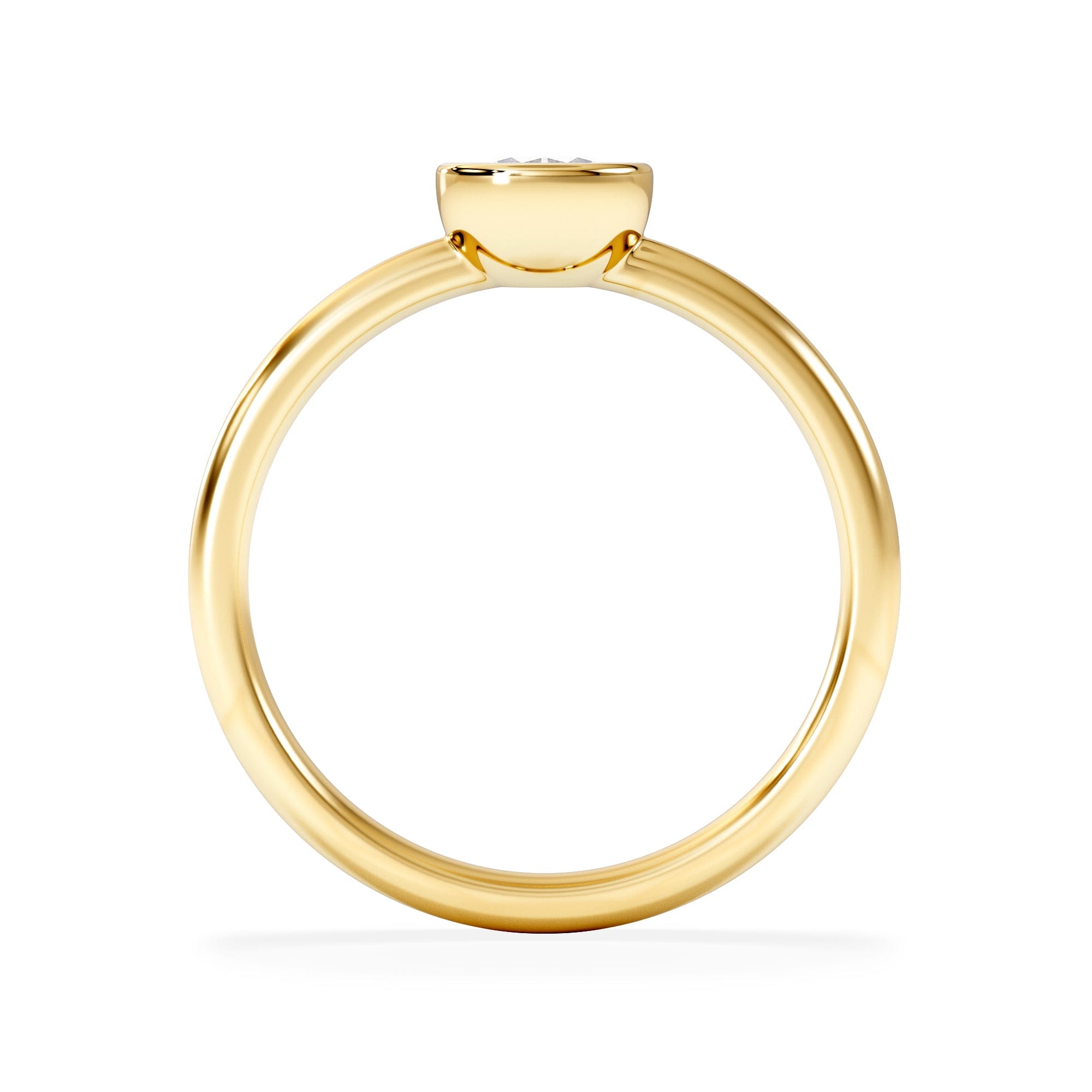 Solitaire Horizon Round Cut Lab Diamond Solitaire Ring 0.50ct H/SI in 9K Gold