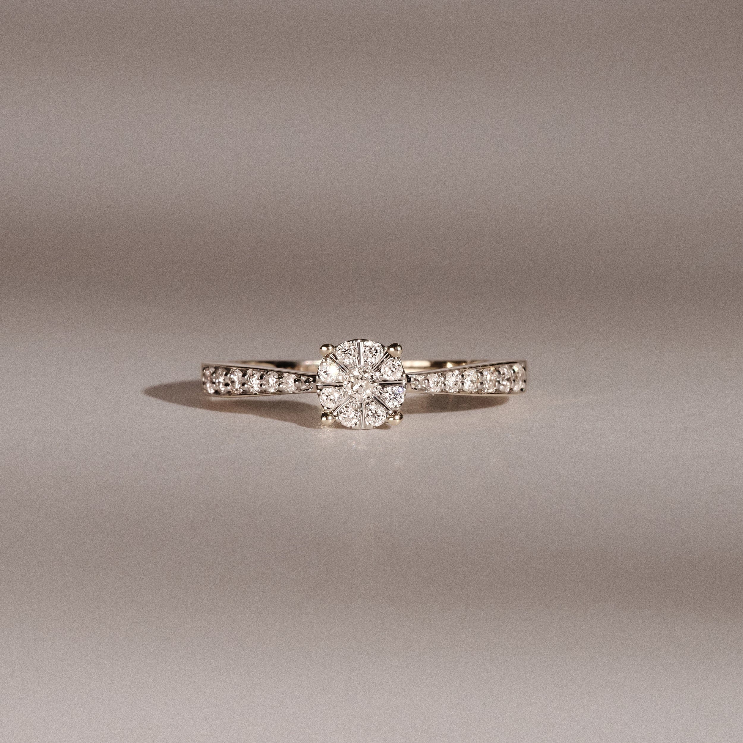 Diamond Masami Diamond Engagement Ring 0.20ct Pave Set in 9K Yellow Gold