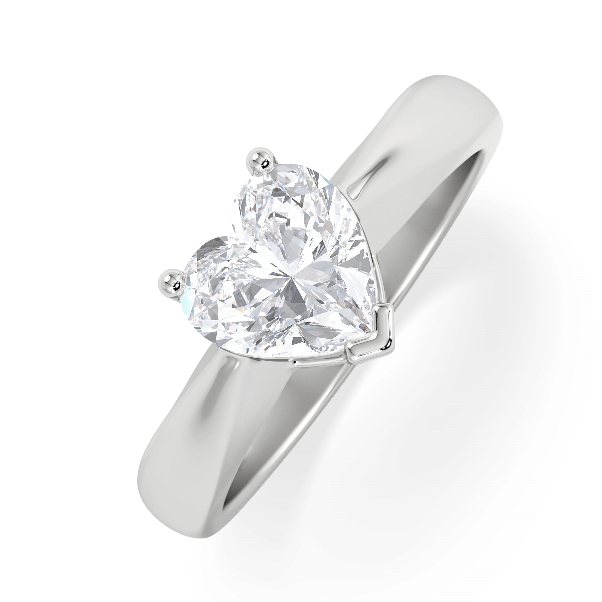 Diamond Naomi Heart Cut Lab Diamond Engagement Ring 1.00ct H/Si in 9k White Gold
