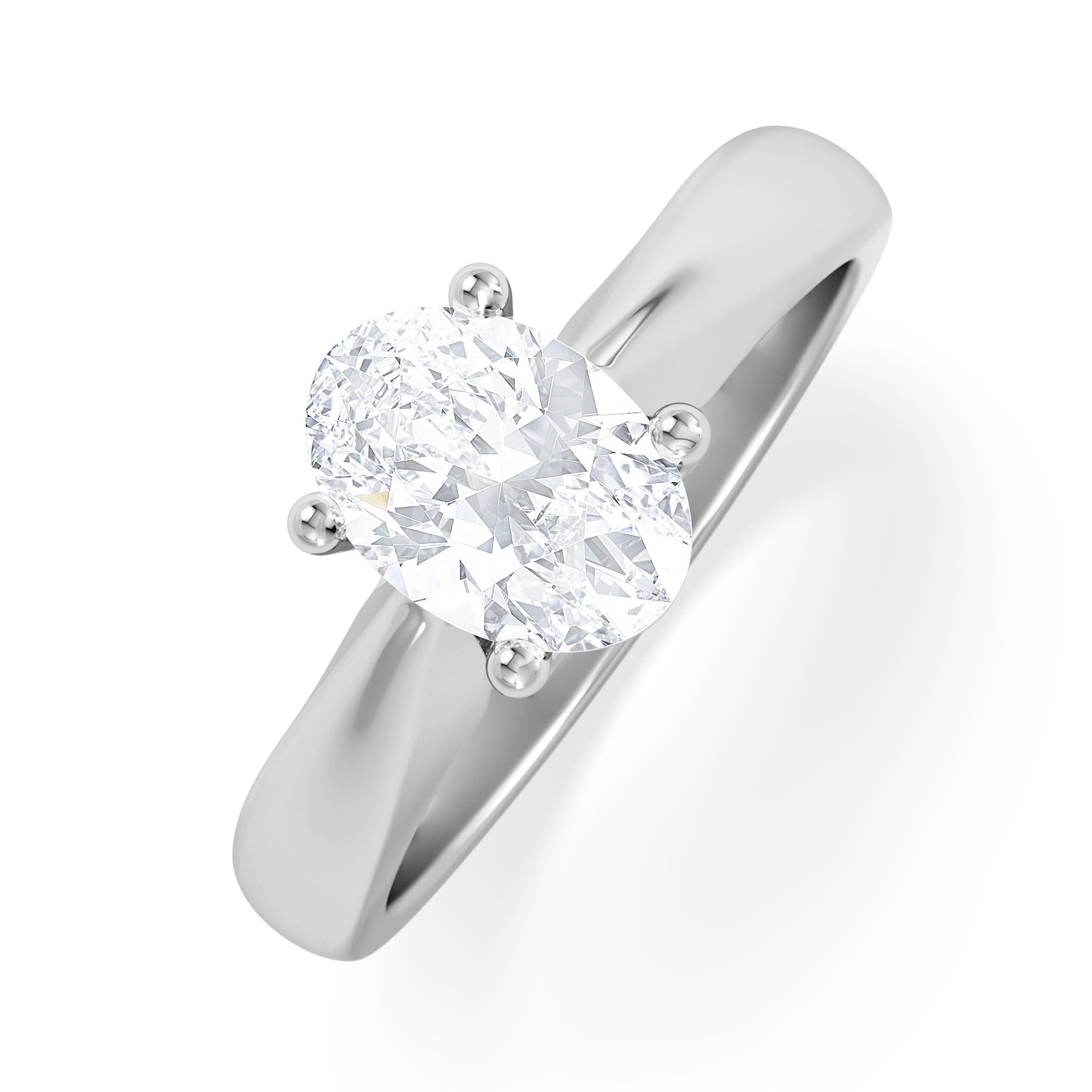 Diamond Naomi Oval Cut Lab Diamond Engagement Ring 1.00ct H/SI in 9k White Gold