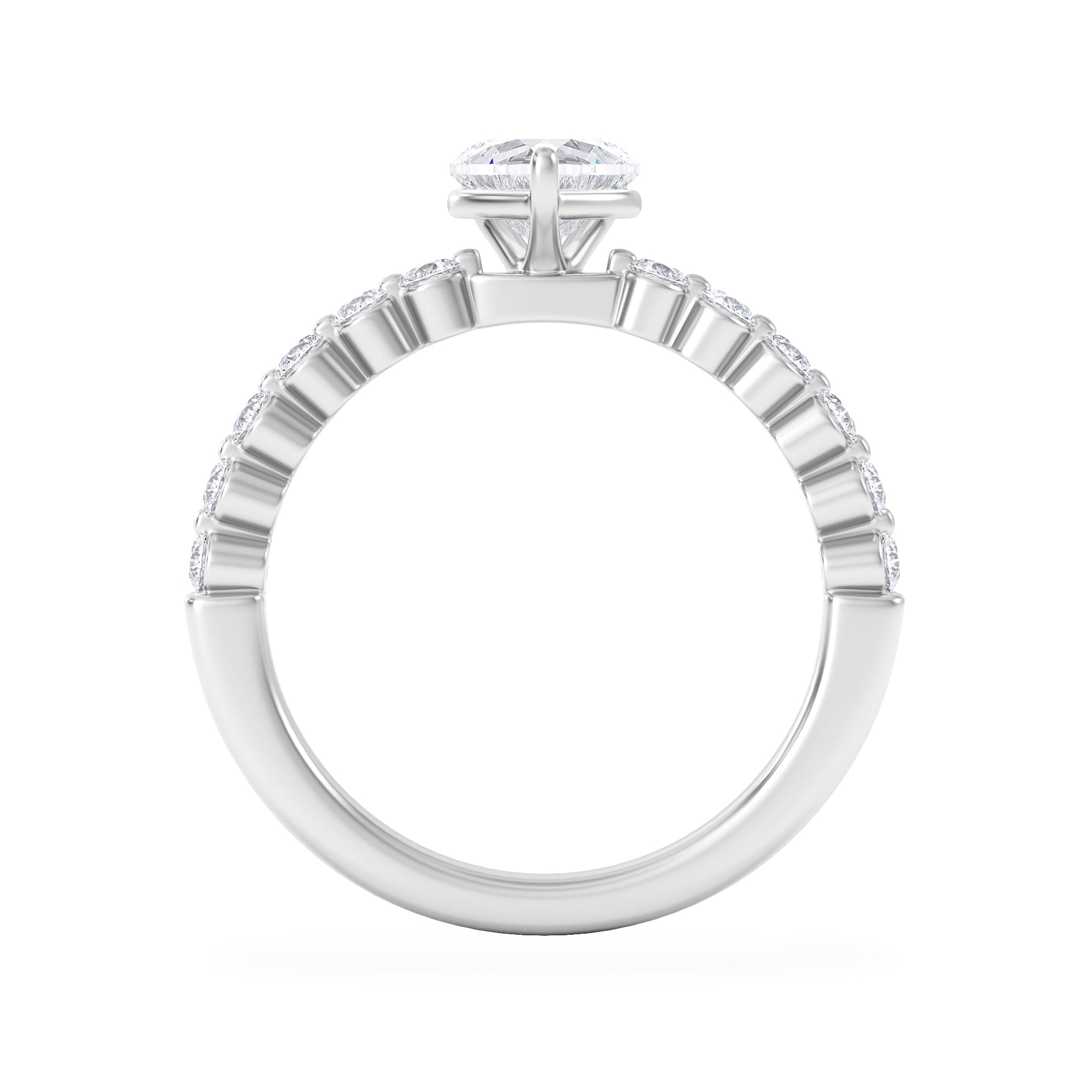 Diamond Solstice Heart Cut 0.80ct Lab Diamond Engagement Ring F/VS in 9k White Gold