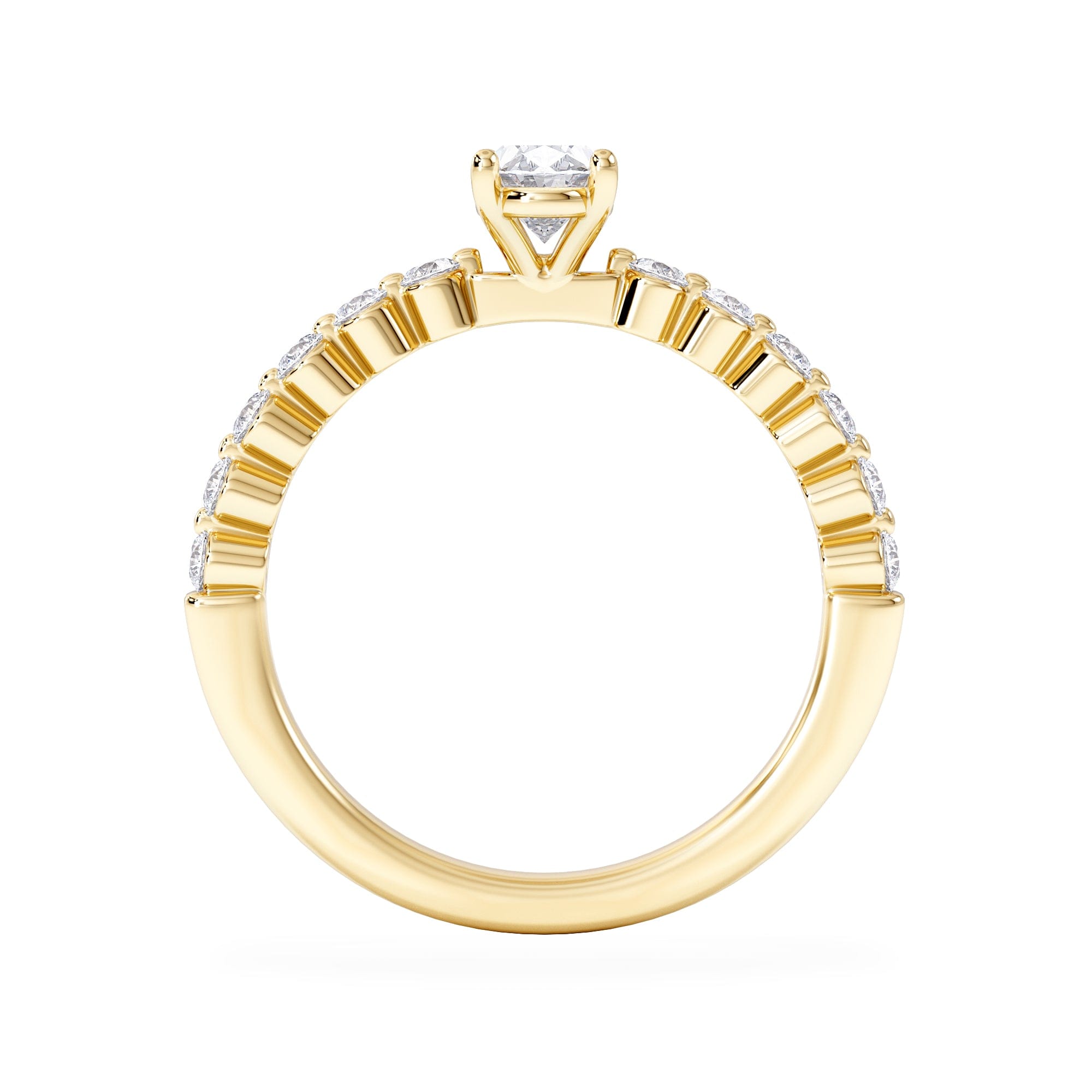 Diamond Solstice Oval Cut 0.80ct Lab Diamond Engagement Ring F/VS in 9k Gold