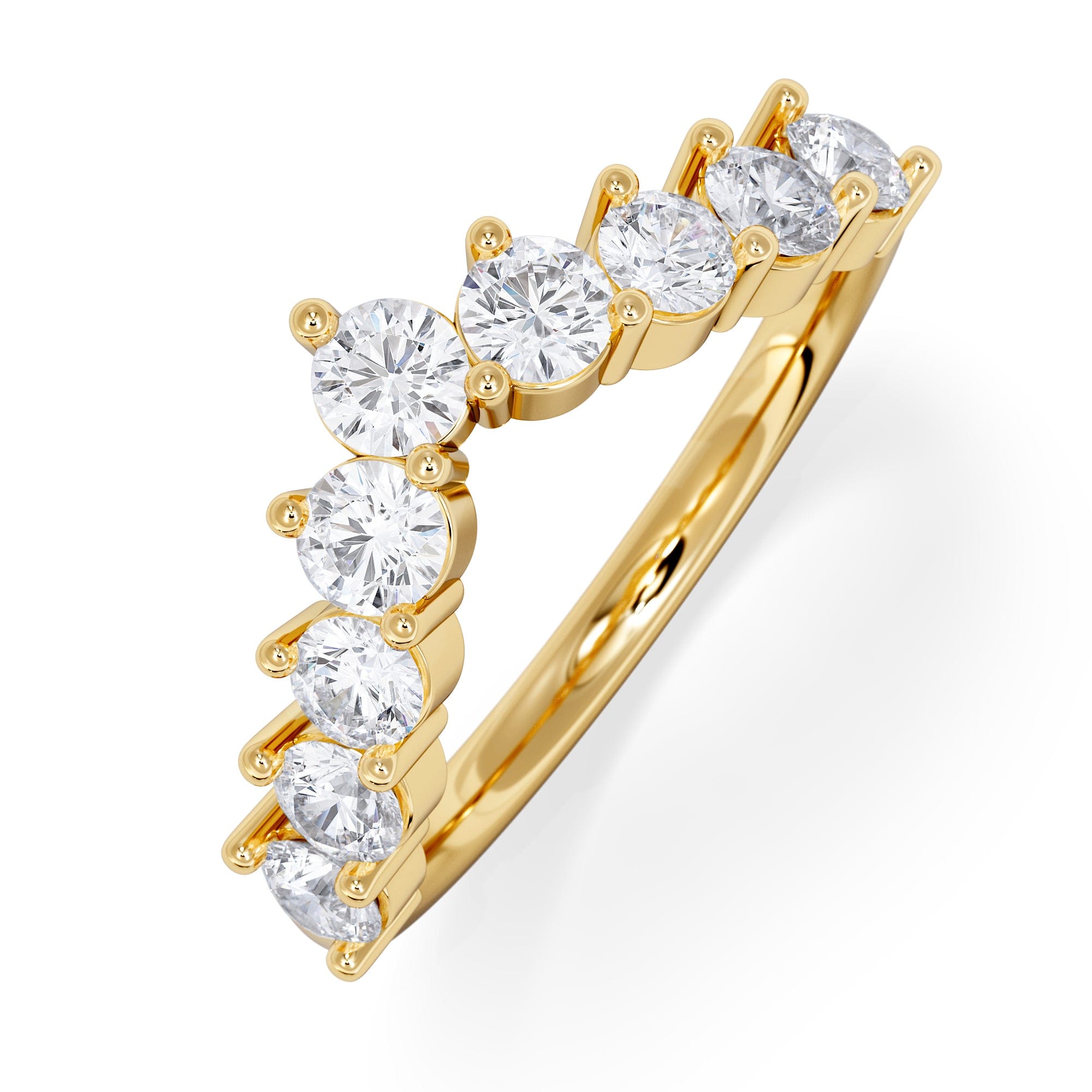 WISHBONE Starlit 0.75ct Lab Diamond Wishbone Ring H/Si Quality in 9K Yellow Gold