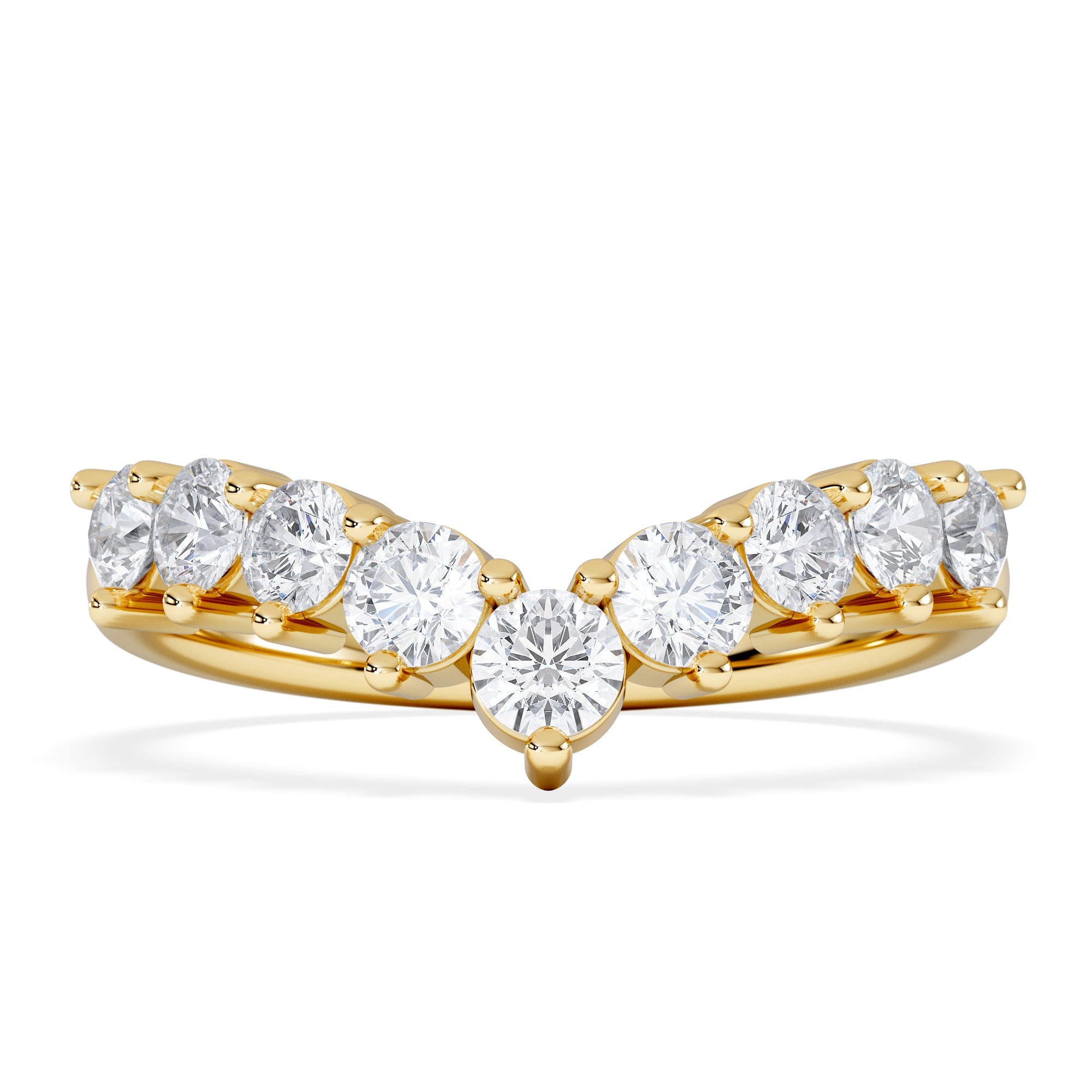 WISHBONE Starlit 0.75ct Lab Diamond Wishbone Ring H/Si Quality in 9K Yellow Gold