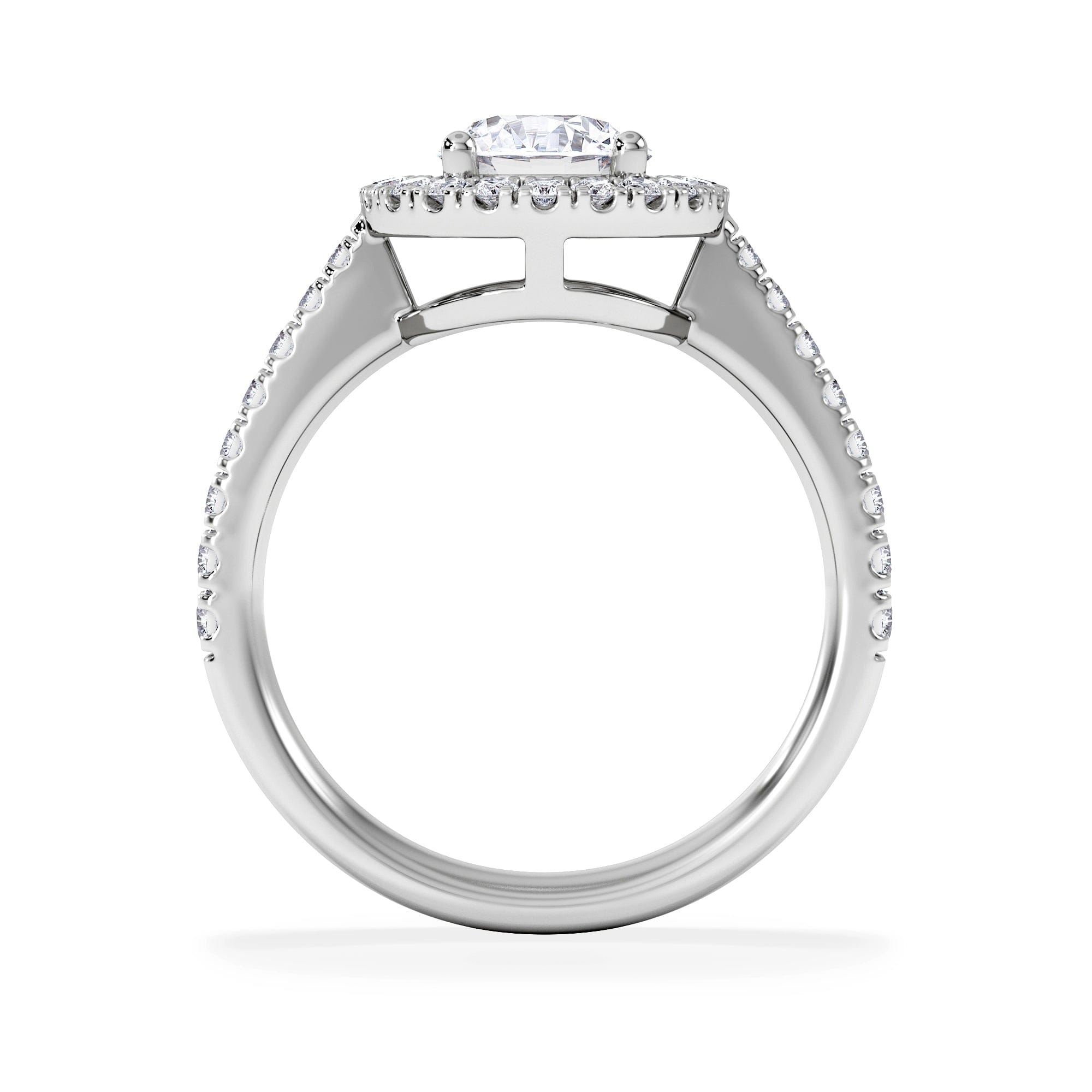 Diamond Ella Halo Lab Diamond Engagement Ring IGI 1.30ct F/VS1 18K White Gold