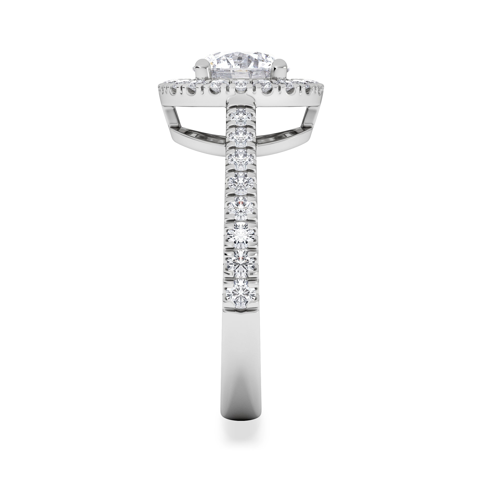 Diamond Ella Halo Lab Diamond Engagement Ring IGI 1.30ct F/VS1 18K White Gold