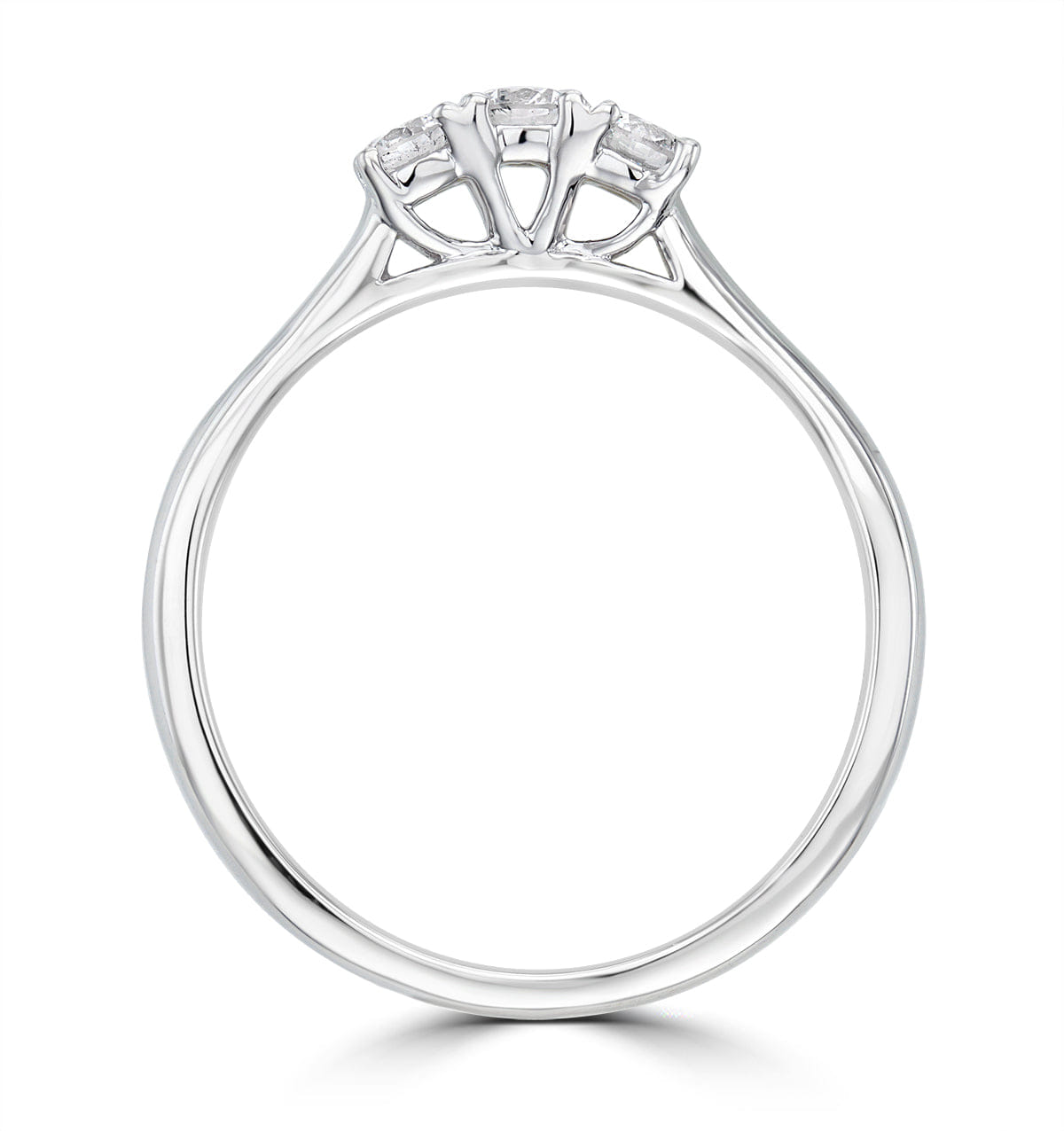 Diamond Lab Diamond 3 Stone Trilogy Ring 0.25ct H/Si Set in 9K White Gold