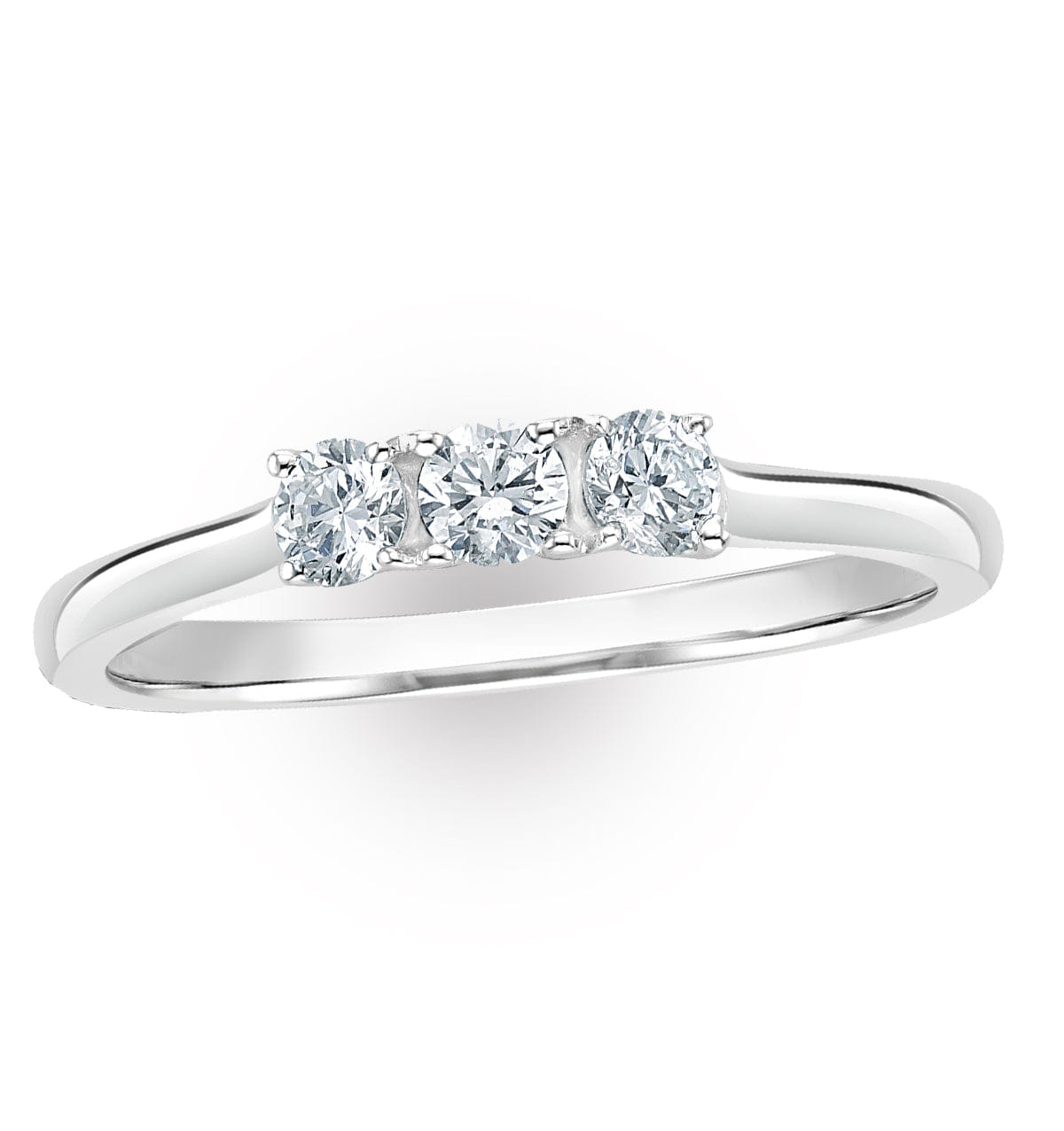 Diamond Lab Diamond 3 Stone Trilogy Ring 0.25ct H/Si Set in 9K White Gold