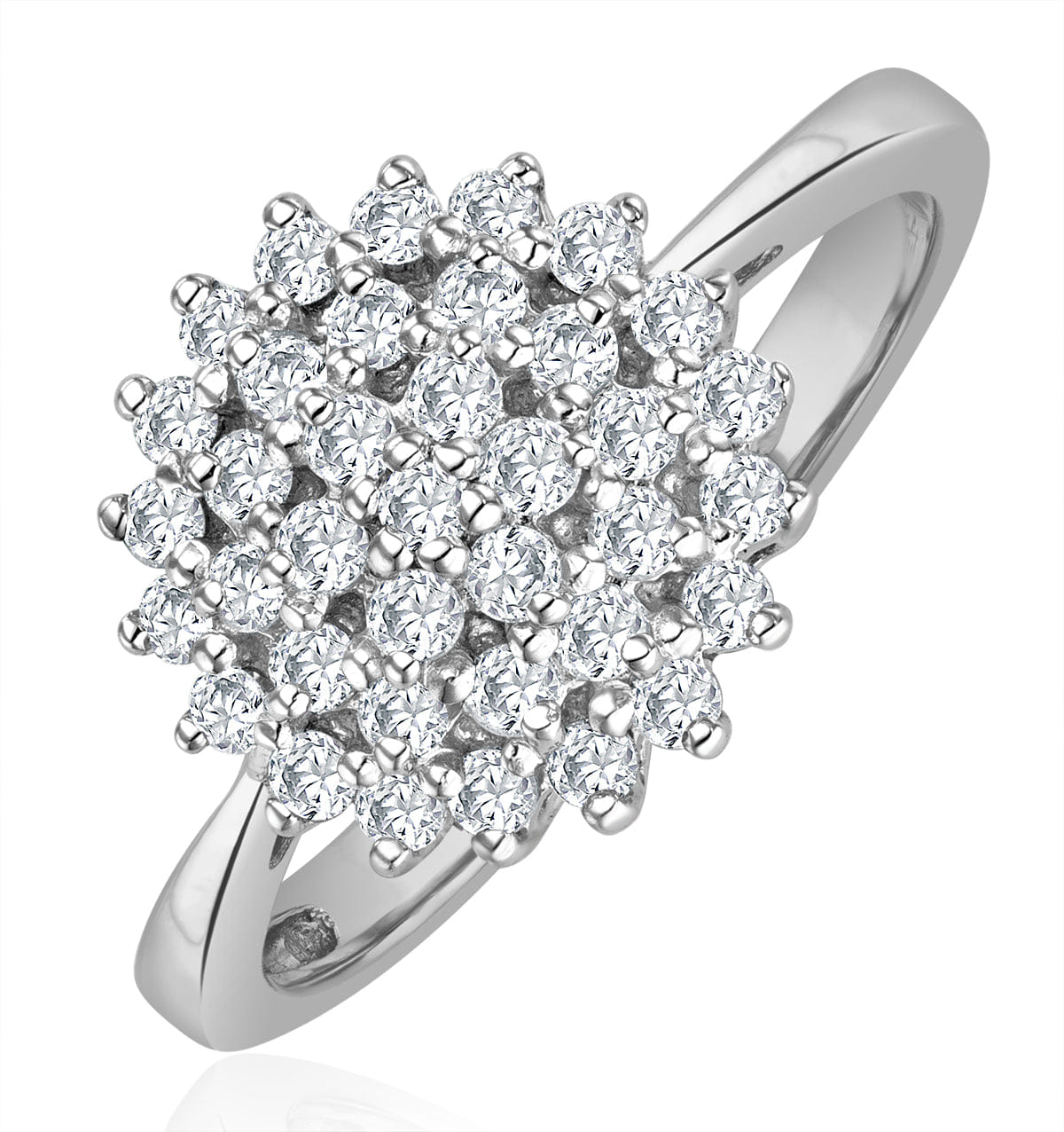 Diamond Cluster Ring 0.50ct Set In 9K White Gold