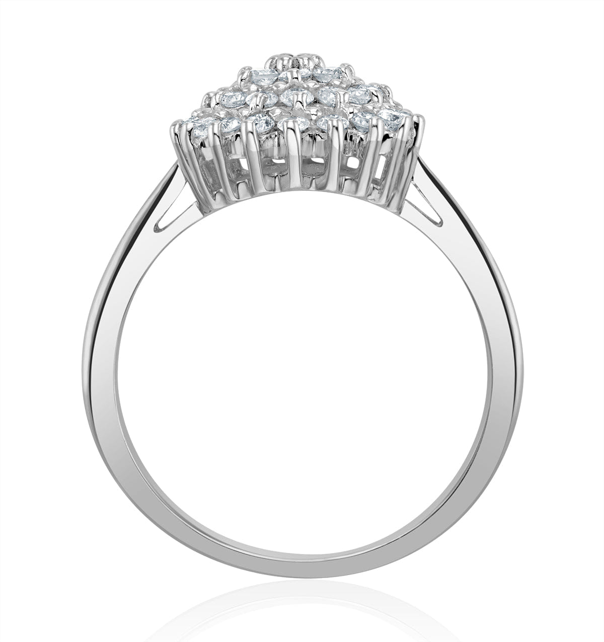 Diamond Cluster Ring 0.50ct Set In 9K White Gold
