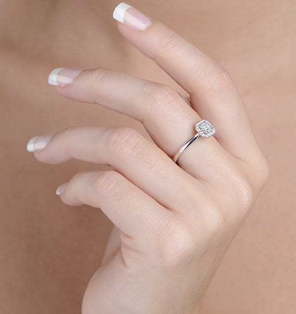 Diamond 0.25ct Lab Diamond Engagement Ring 9K White Gold Galileo