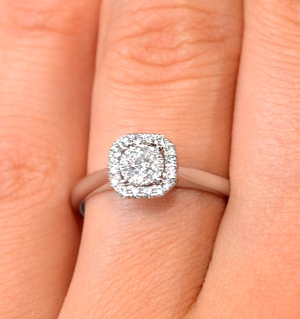 Diamond 0.25ct Lab Diamond Engagement Ring 9K White Gold Galileo