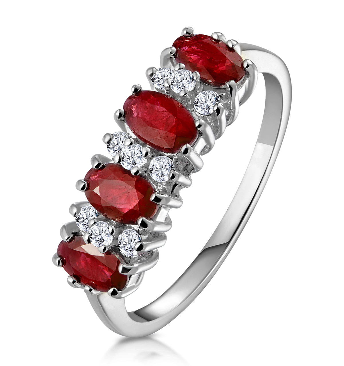 Diamond Ruby 1.12ct And Diamond 9K White Gold Ring