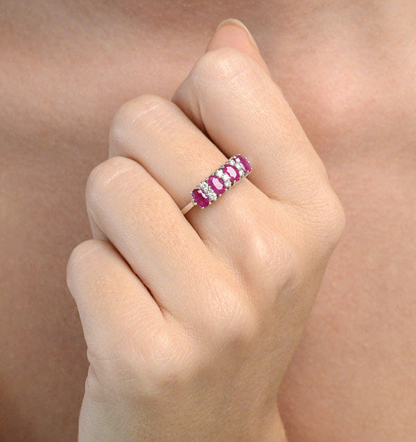 Diamond Ruby 1.12ct And Diamond 9K White Gold Ring