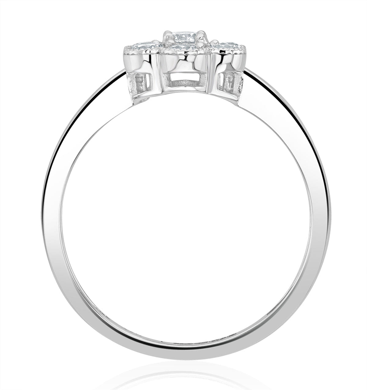 Diamond Lab Diamond Flower Ring 0.50ct H/Si in 9K White Gold