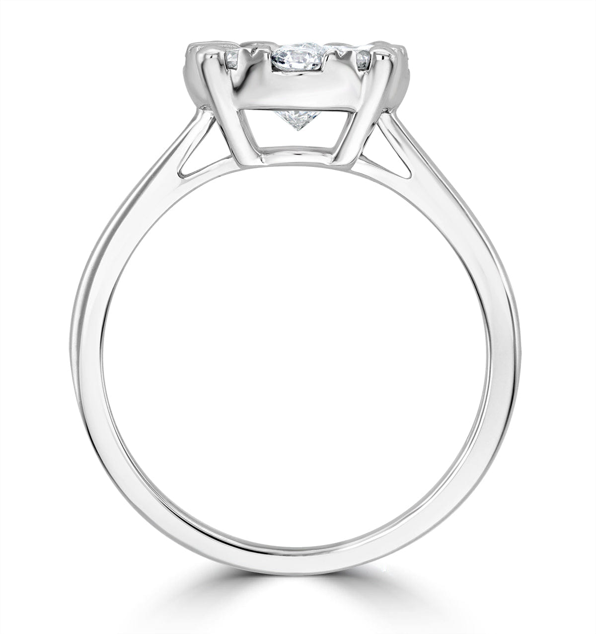 Solitaire 1 Carat Lab Diamond Cluster Solitaire Ring H/Si in 9K White Gold