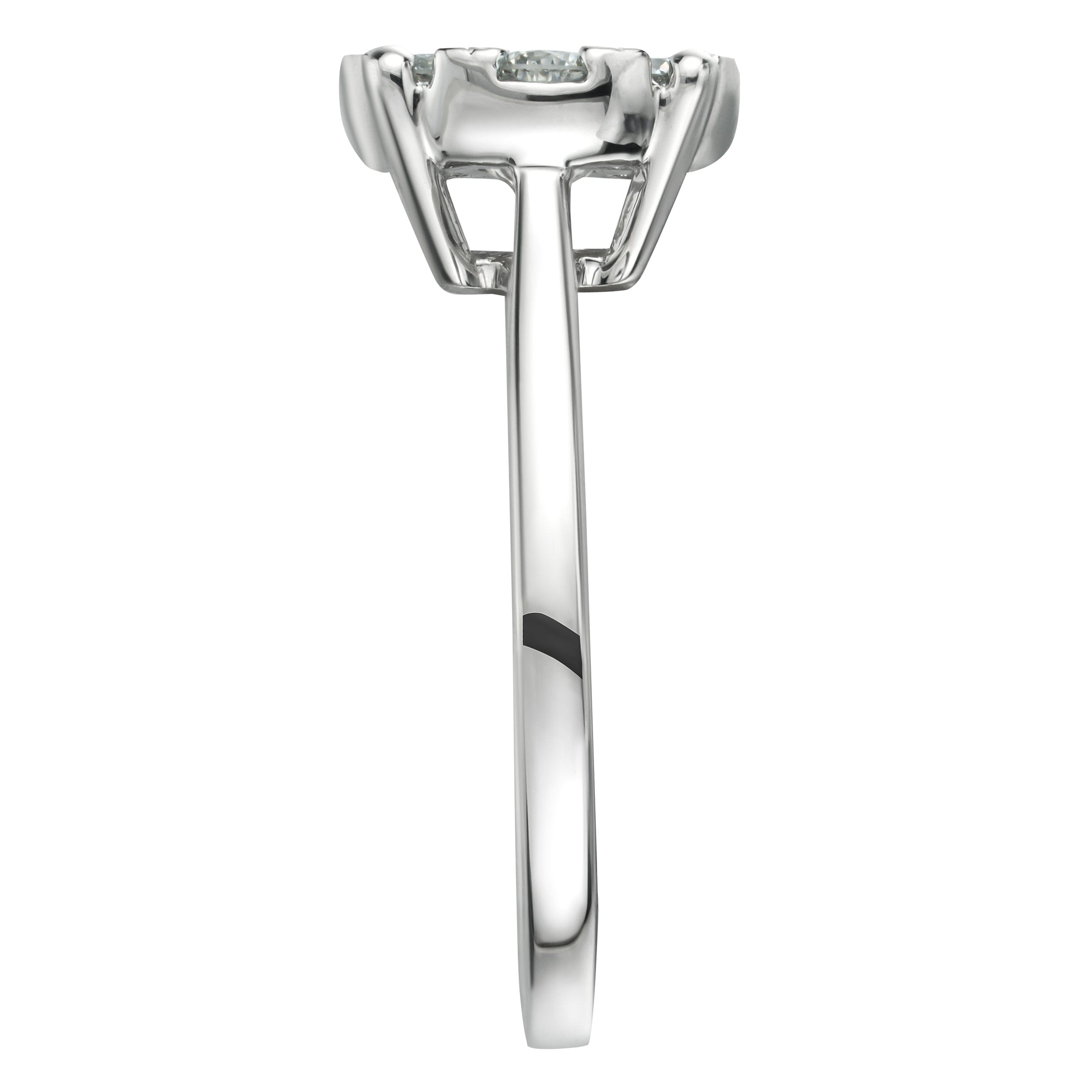 Solitaire 1 Carat Lab Diamond Cluster Solitaire Ring H/Si in 9K White Gold