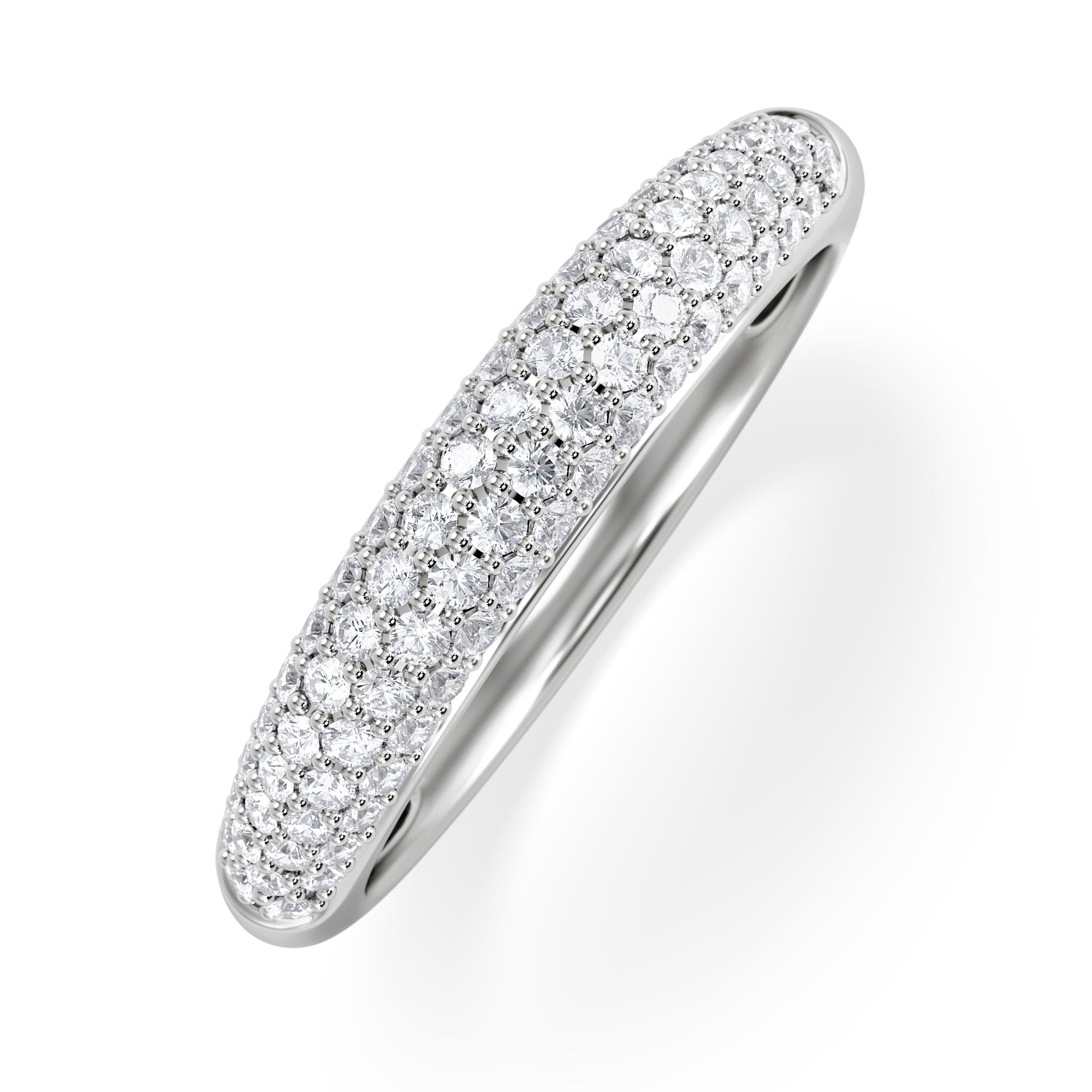 Diamond Lab Diamond Micro Pave Half Eternity Ring 0.50ct in 9k White Gold