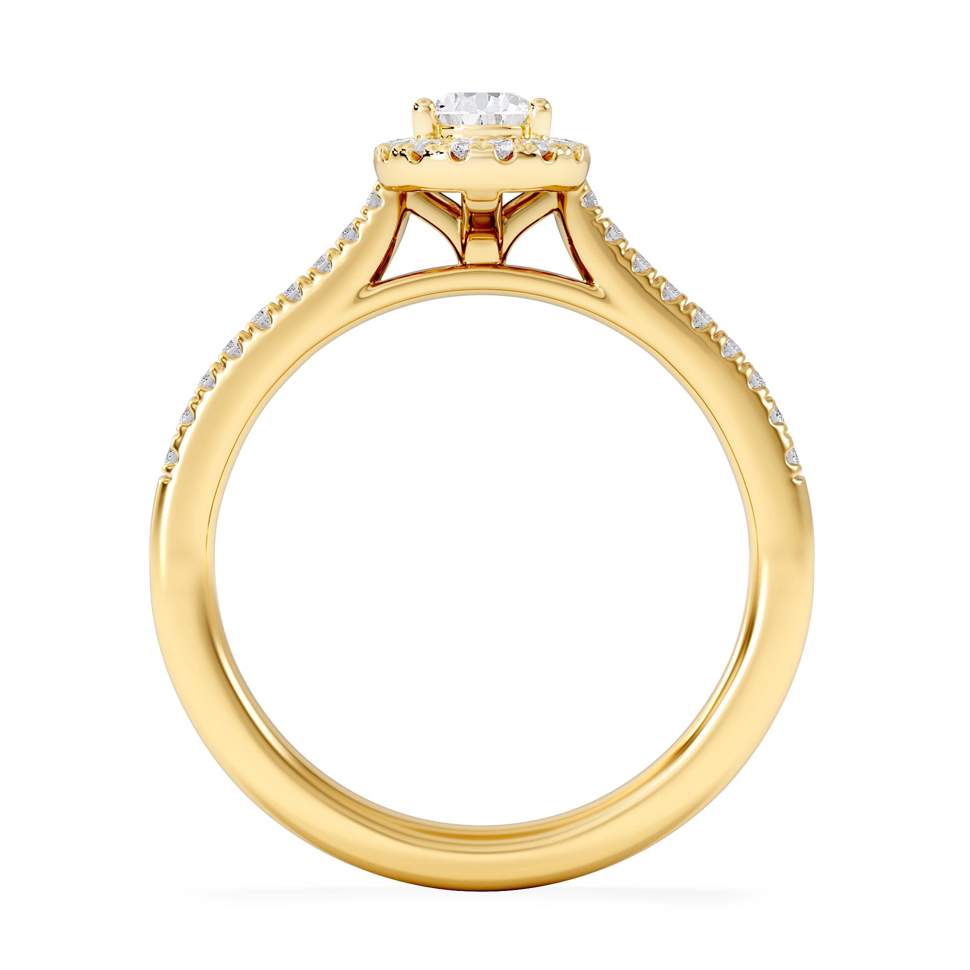 Diamond Lumia Pear Cut Lab Diamond Halo Ring 0.70ct F/VS in 9K Gold