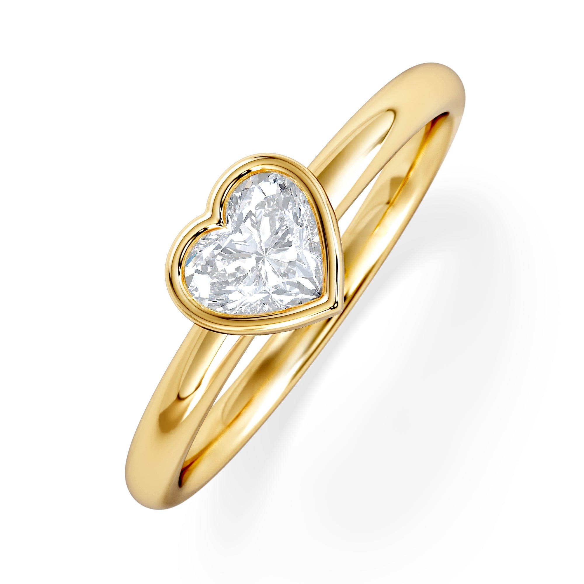 Solitaire Horizon Heart Cut Lab Diamond Solitaire Ring 0.50ct H/SI in 9K Gold