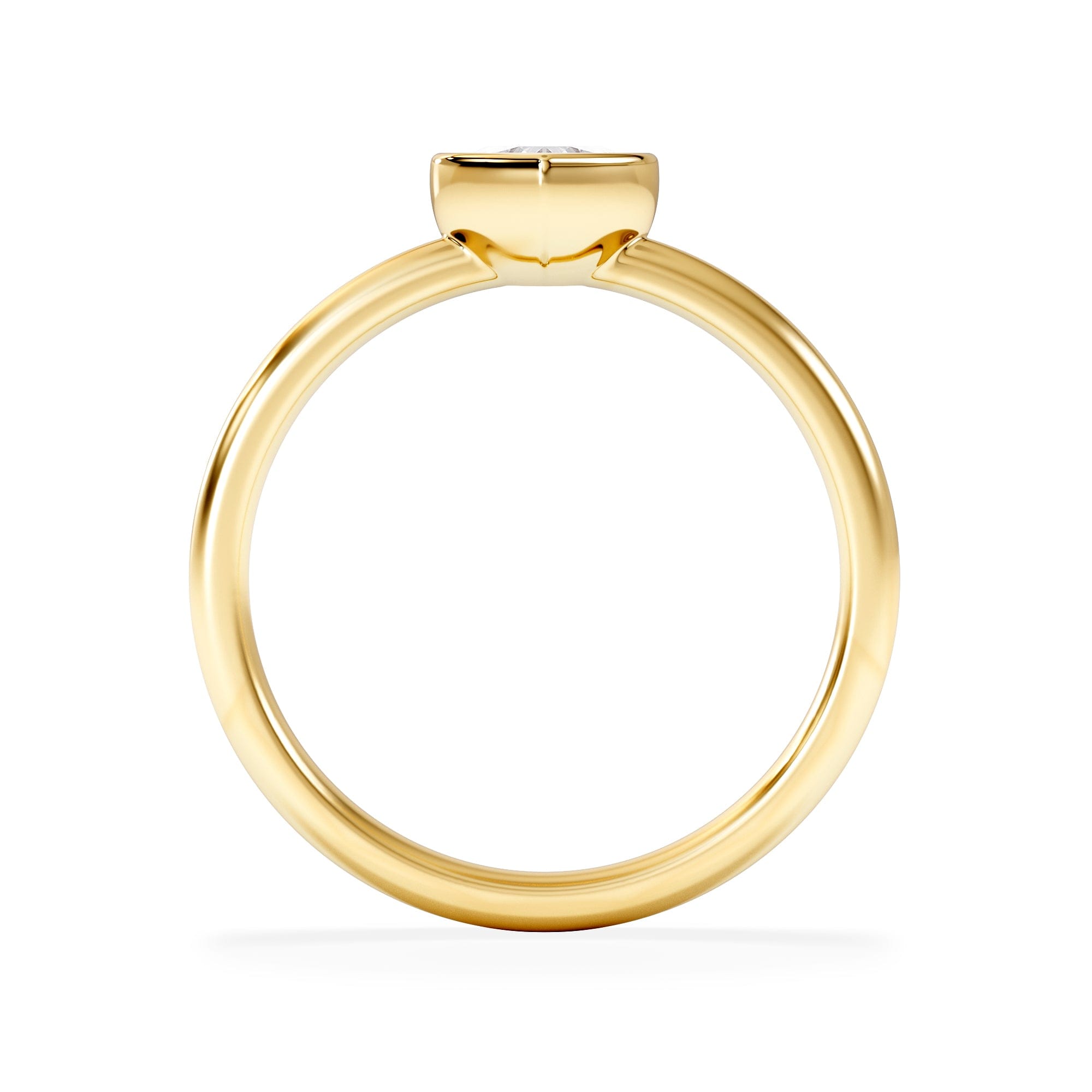 Solitaire Horizon Heart Cut Lab Diamond Solitaire Ring 0.50ct H/SI in 9K Gold