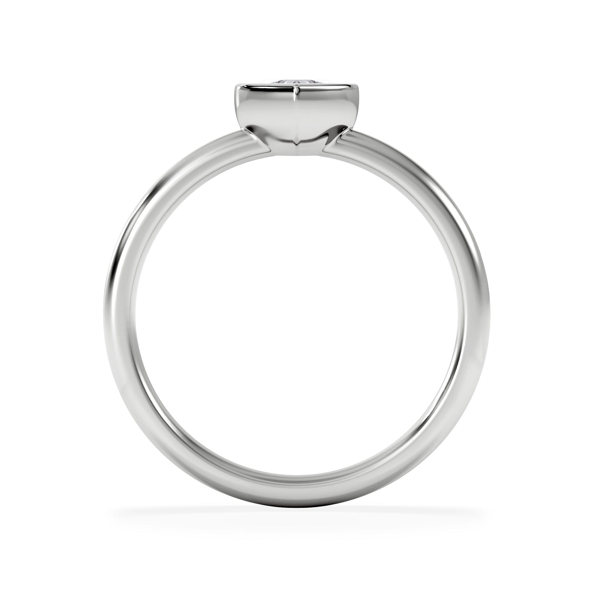 Solitaire Horizon Heart Cut Lab Diamond Solitaire Ring 0.50ct H/SI in 9K White Gold