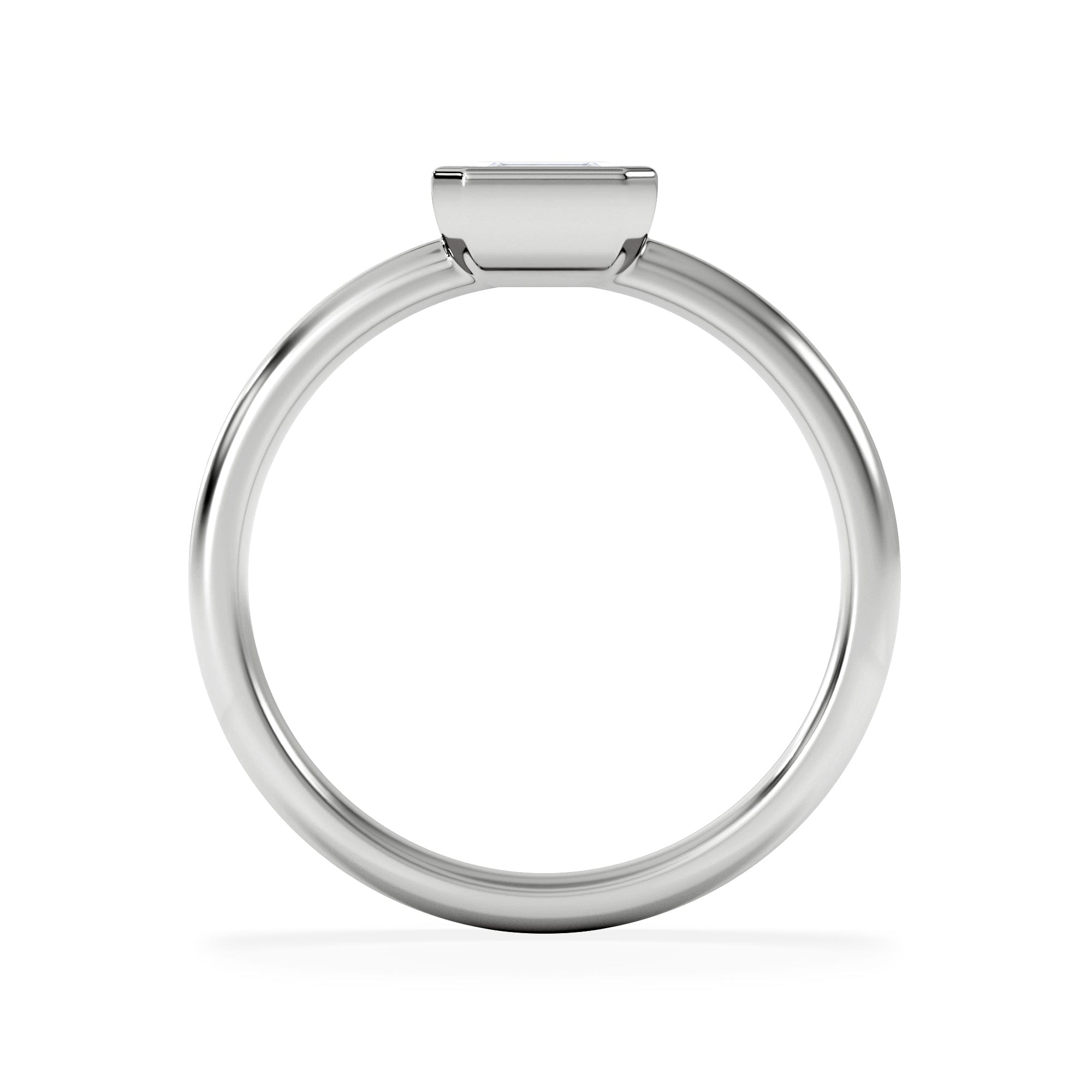 Solitaire Horizon Emerald Cut Lab Diamond Solitaire Ring 0.50ct H/SI in 9K White Gold