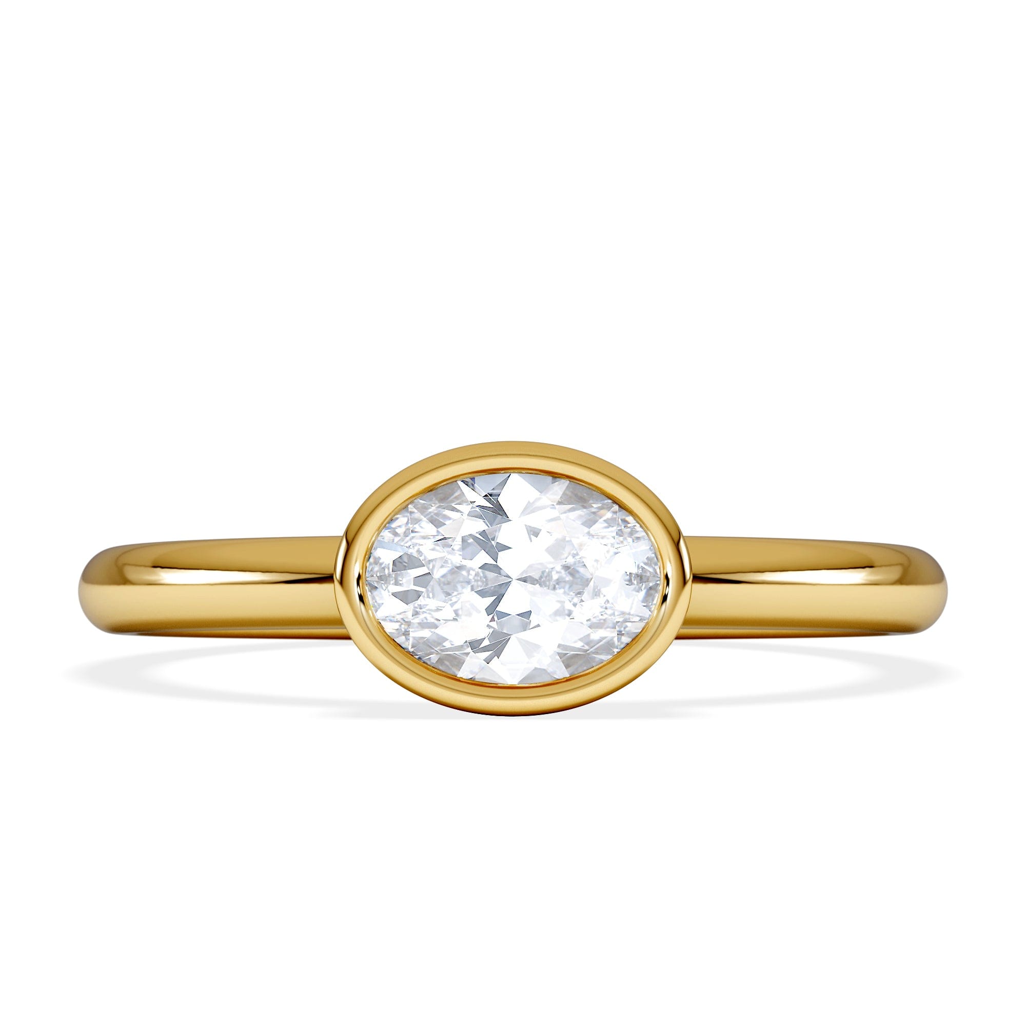 Solitaire Horizon Oval Cut Lab Diamond Solitaire Ring 0.50ct H/SI in 9K Gold