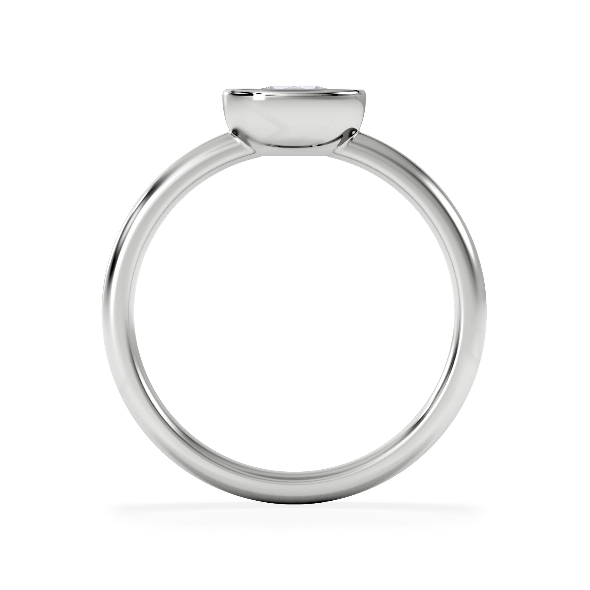 Solitaire Horizon Oval Cut Lab Diamond Solitaire Ring 0.50ct H/SI in 9K White Gold