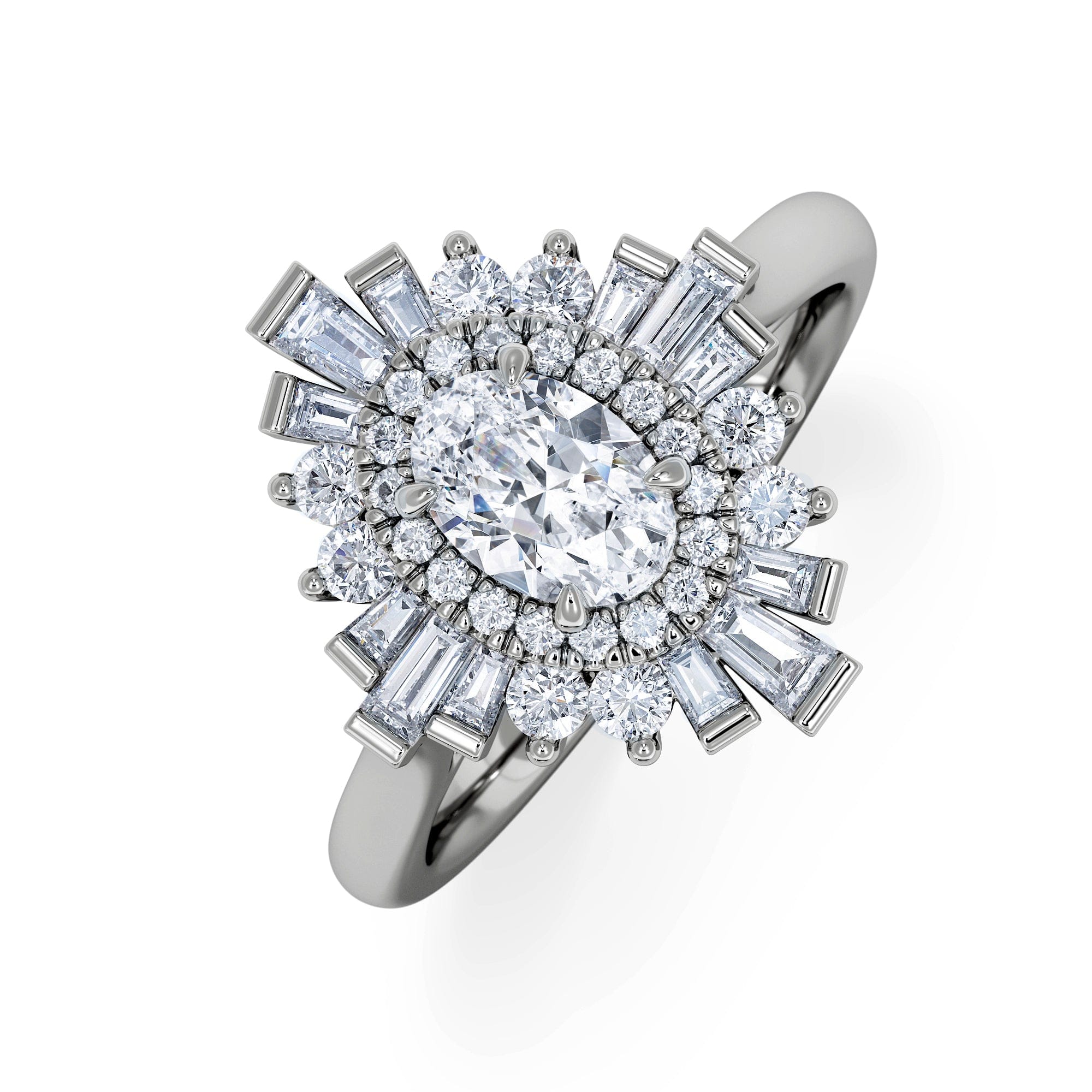 Diamond The Radiance Lab Diamond Ring 1.08ct H/SI Set in 9K White Gold