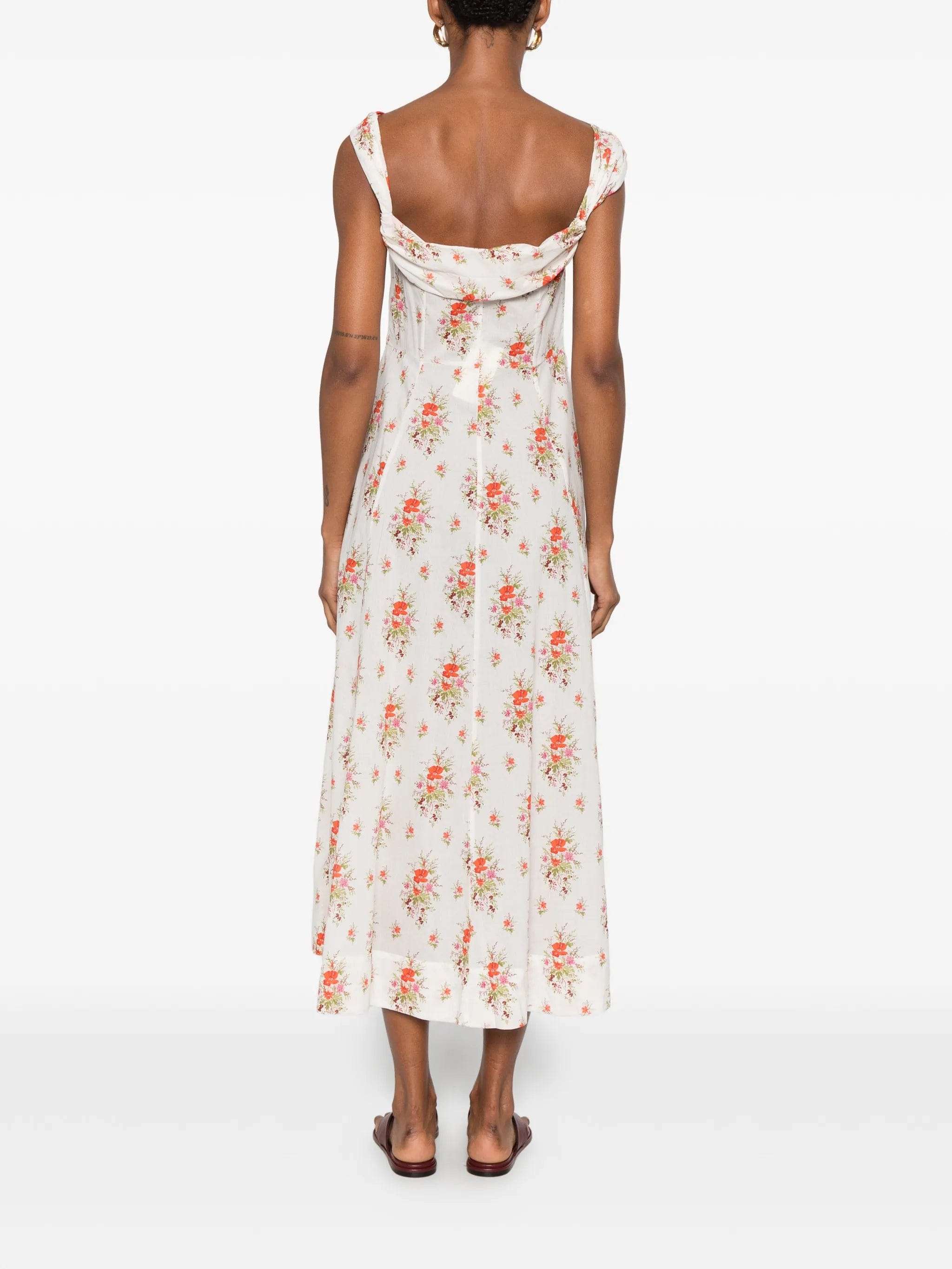 DÔEN Clea floral - print midi dress