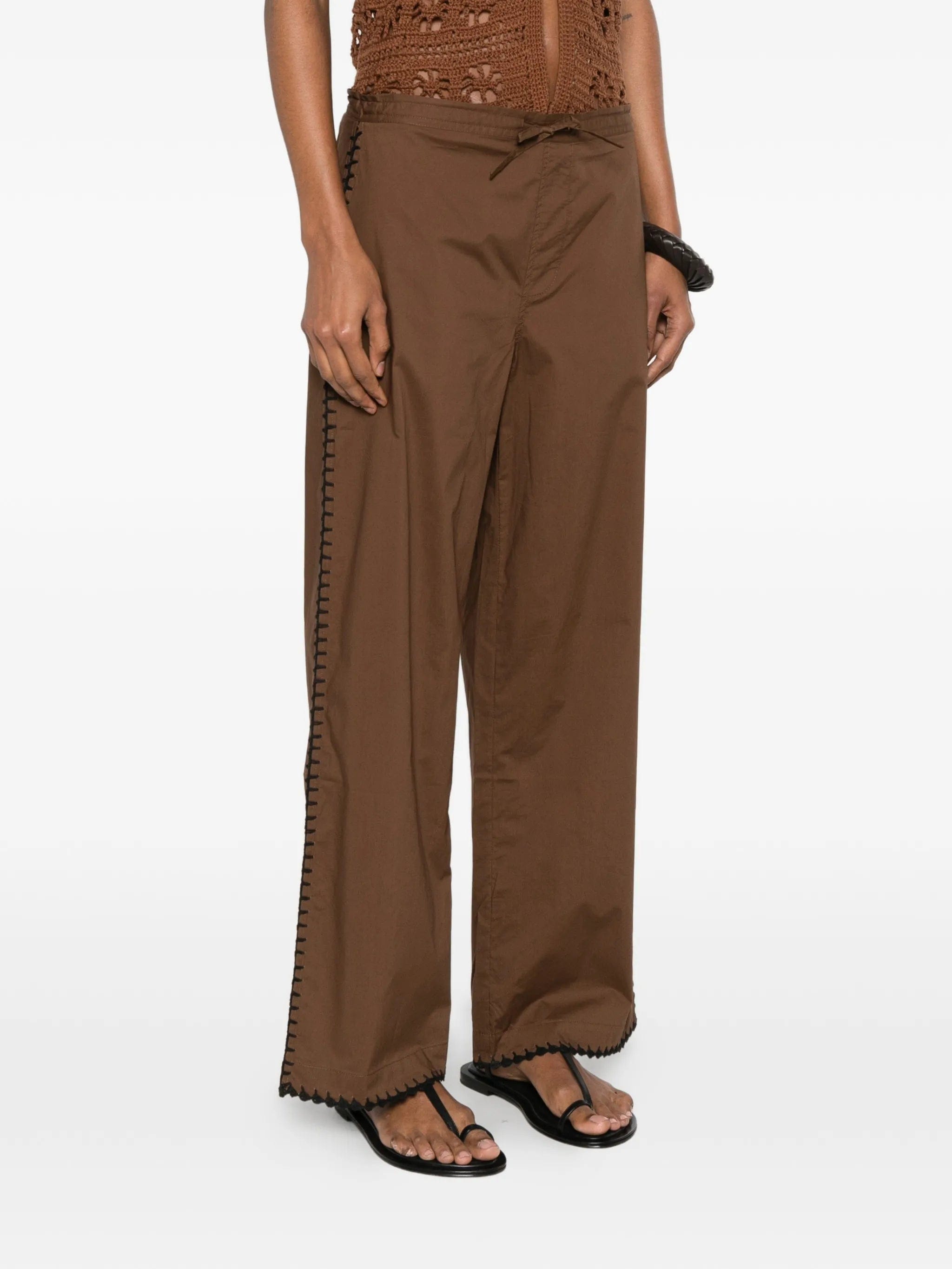 TERRY Puesto whipstitch - trim palazzo pants