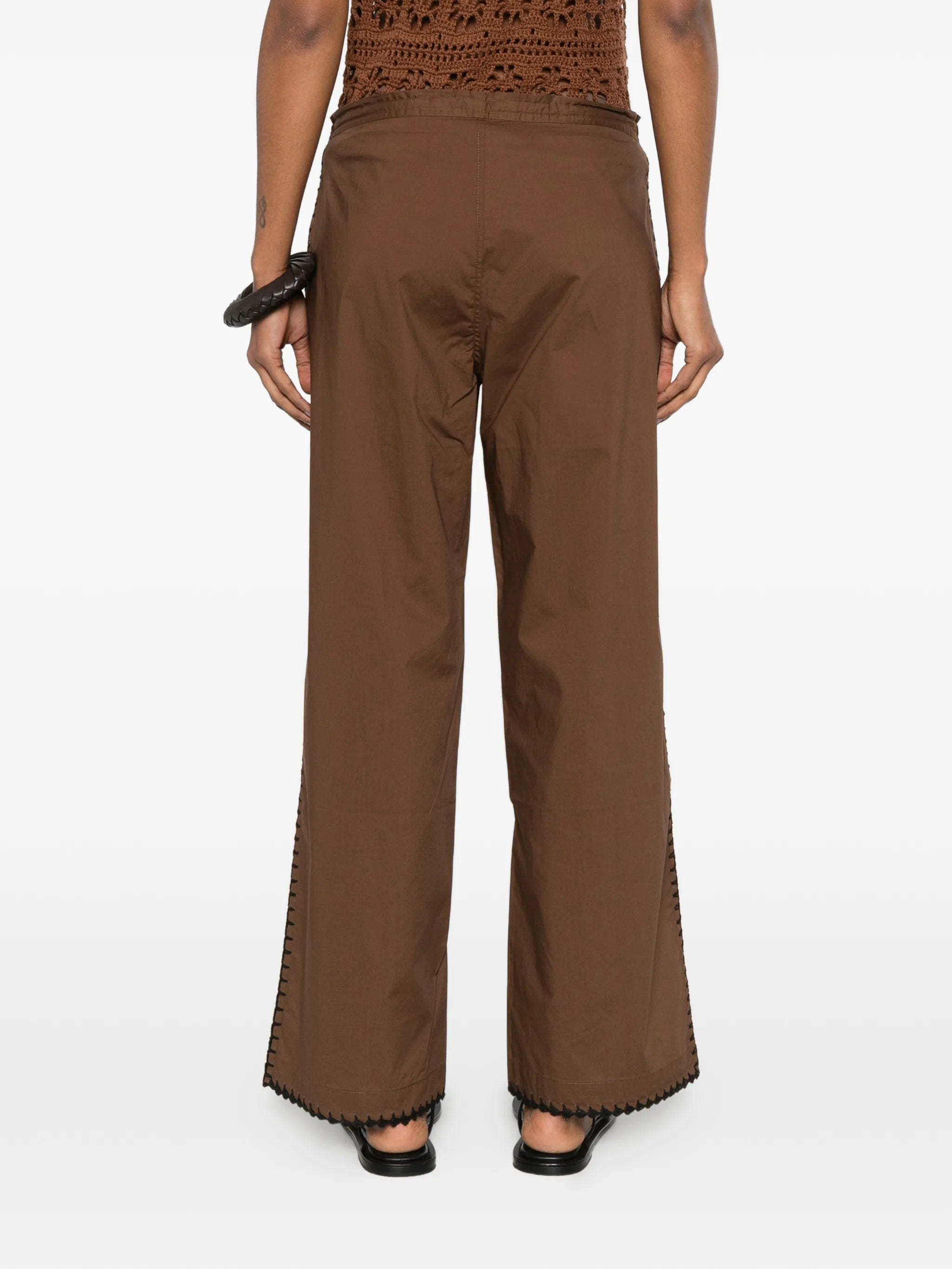 TERRY Puesto whipstitch - trim palazzo pants